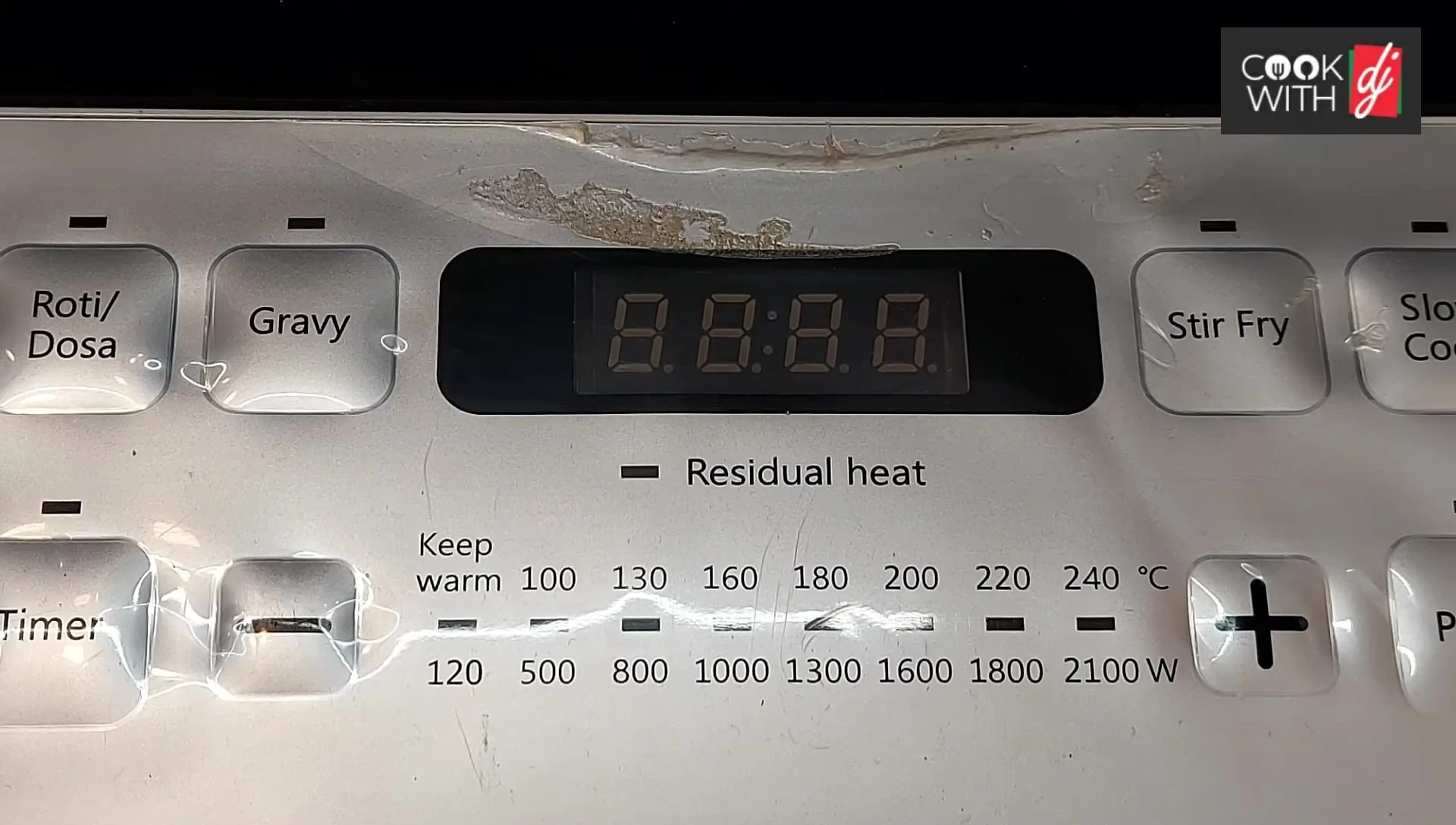Screenshot showing the wattage and temperature settings on the display