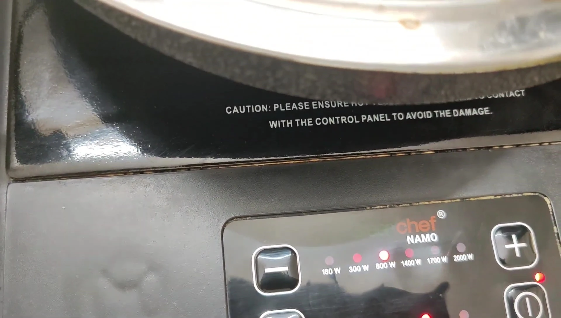 The cooktop in action, showcasing its fast heating capabilities.