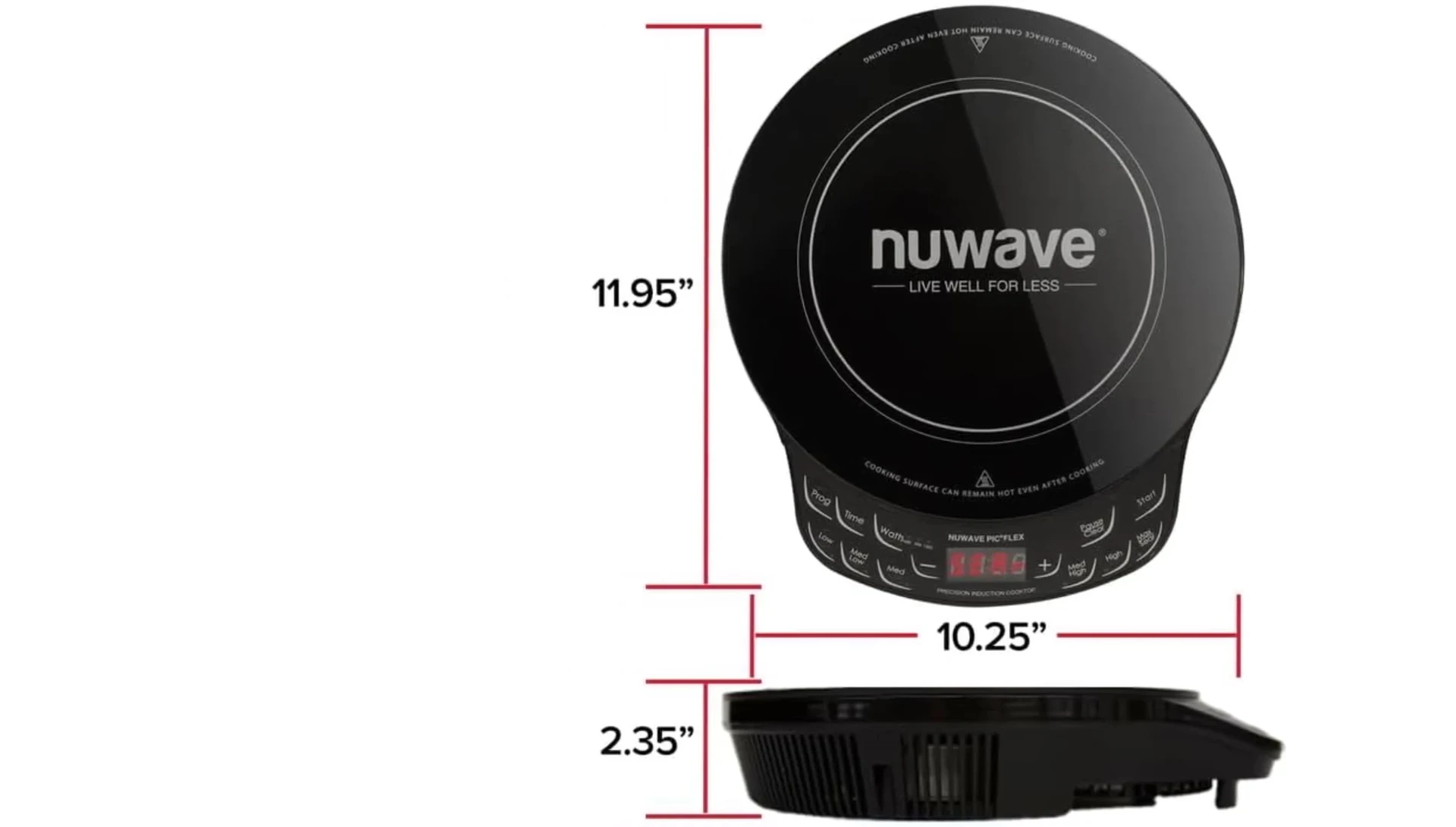 Close up on the Newave Flex, highlighting the glass top