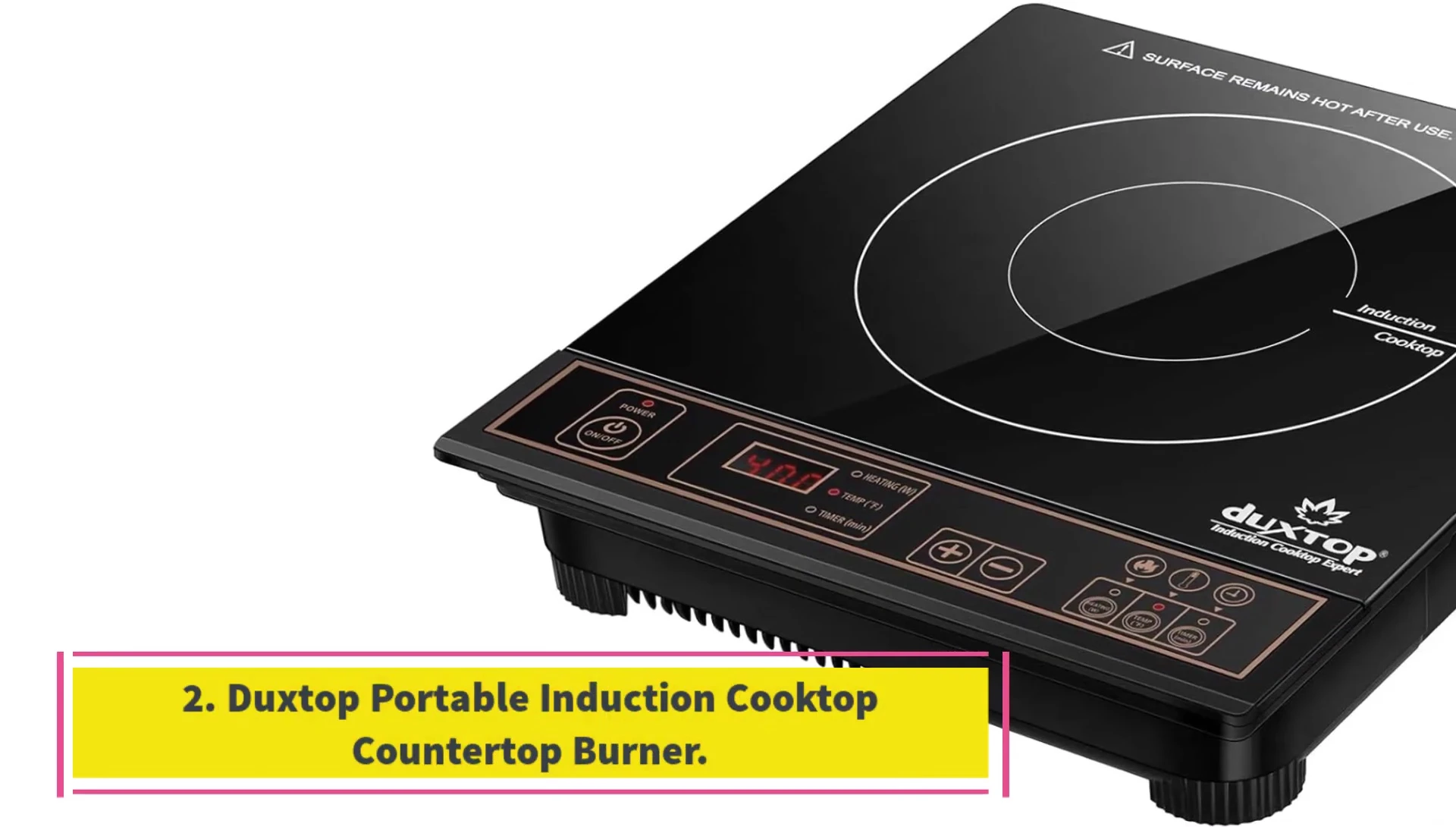 The DuckStop 8100 MC portable induction cooktop on a countertop