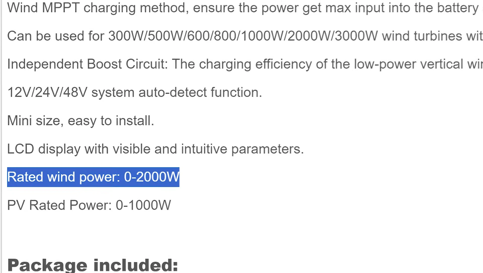 The controller's false 2000-watt claim