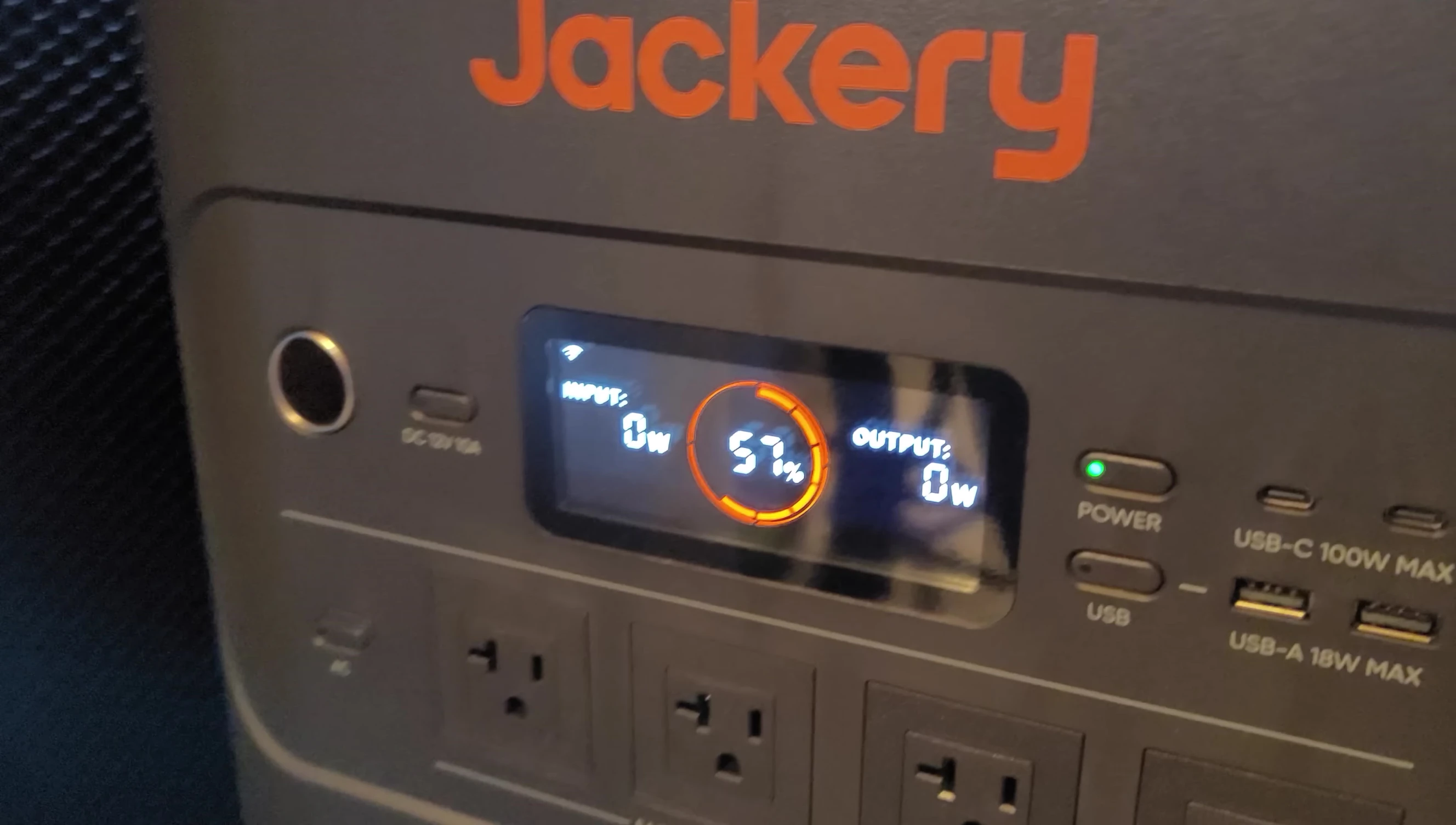 Close-up of the Jackery 5000 Plus showcasing the battery capacity