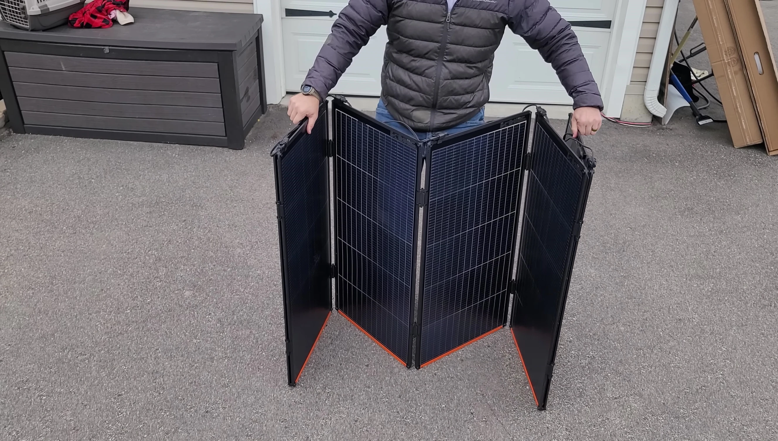 Jackery's folding solar panels in use