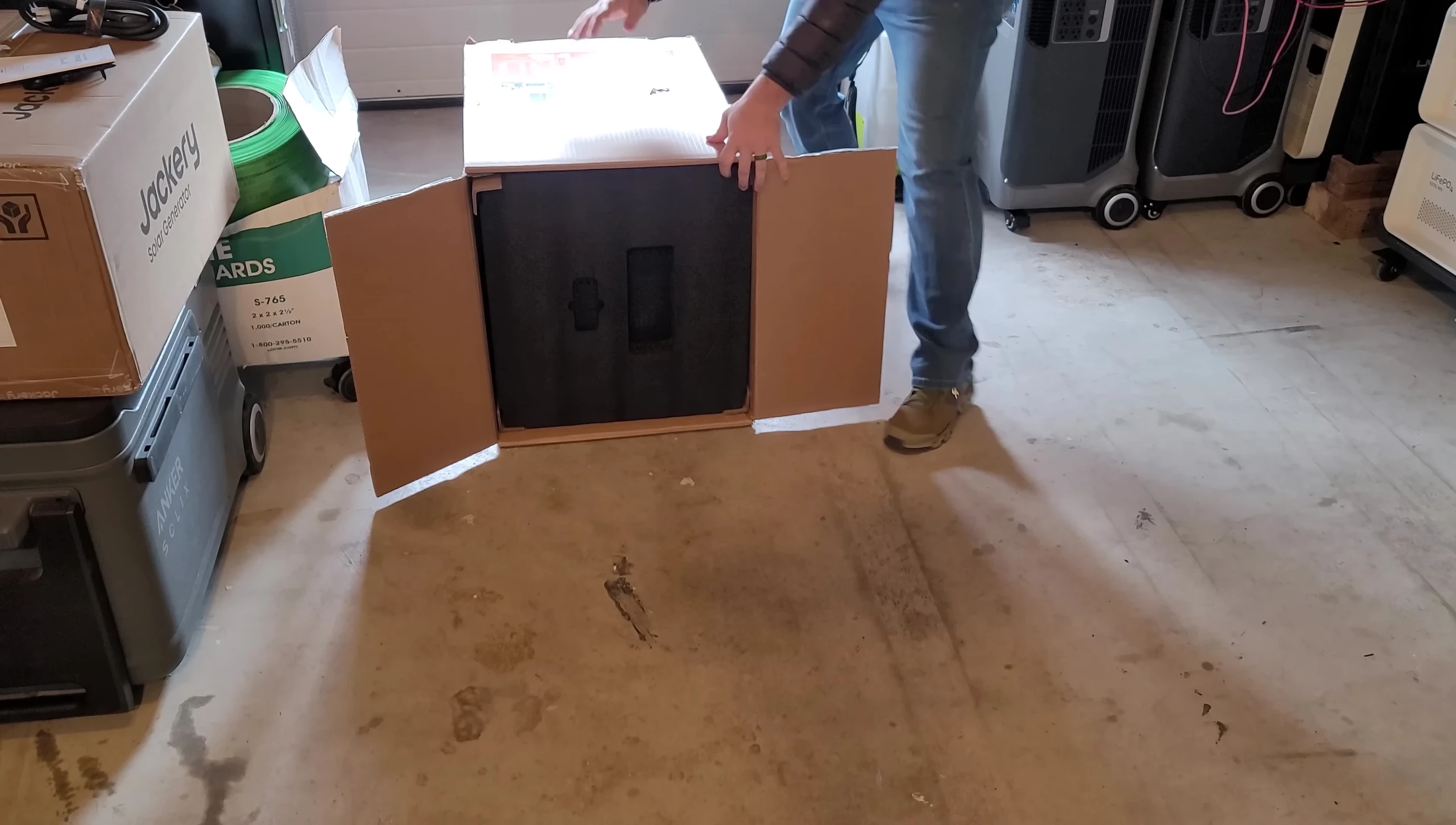 Showing the removable top section of the Jackery 5000 Plus