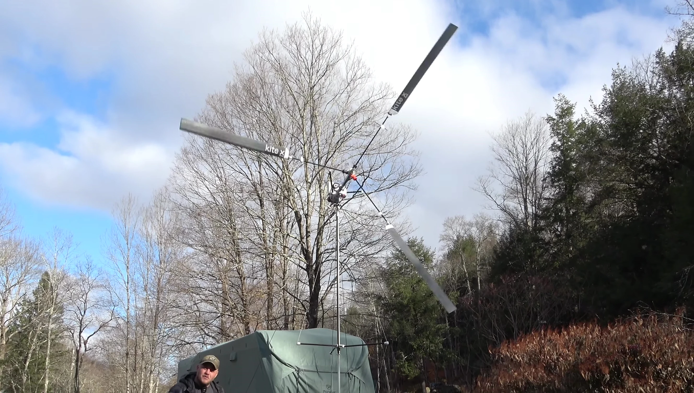 The wind turbine is shown spinning efficiently, adjusting its angle to optimize energy capture.