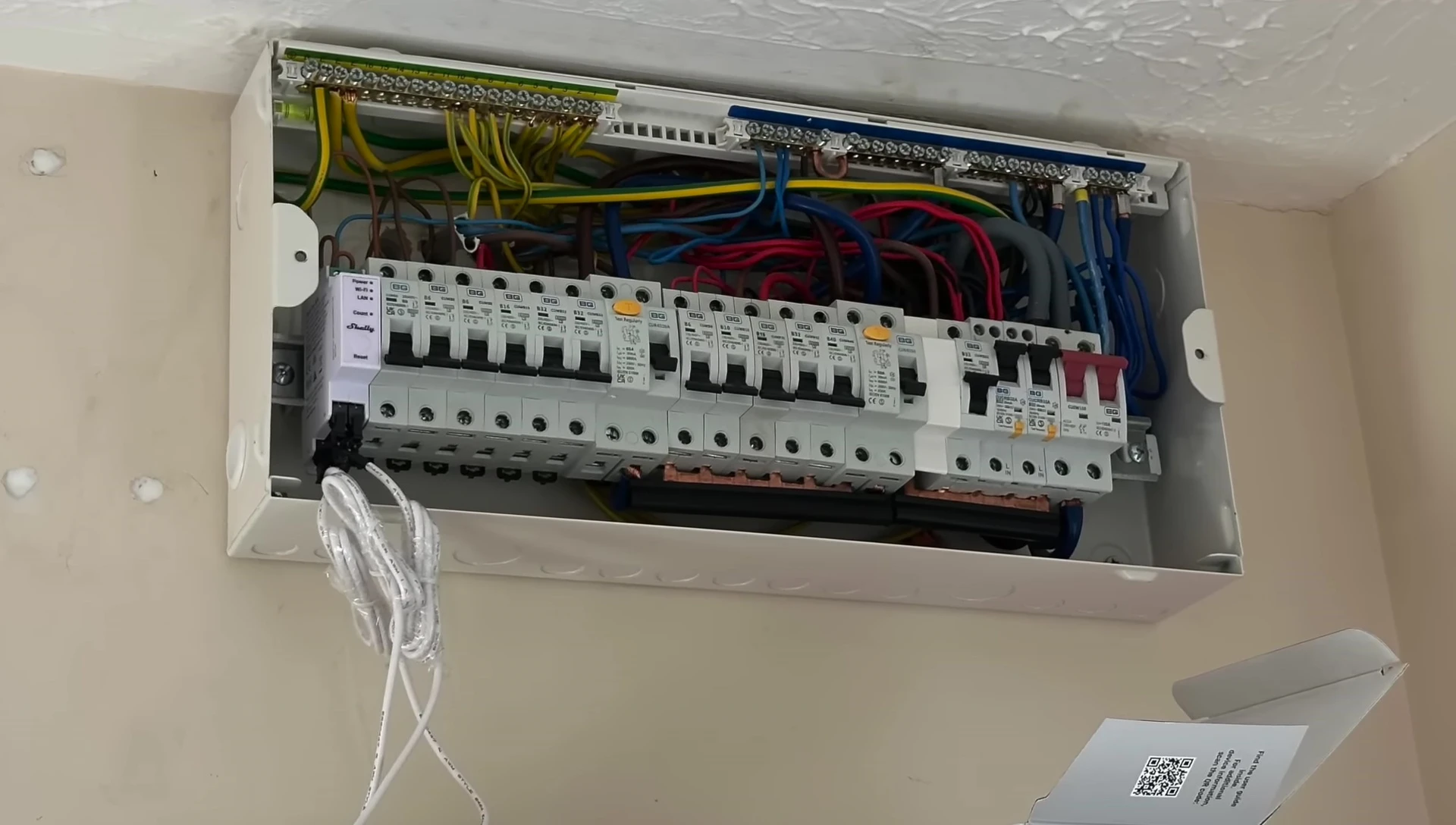 Shelly Pro 3EM installed in the consumer unit