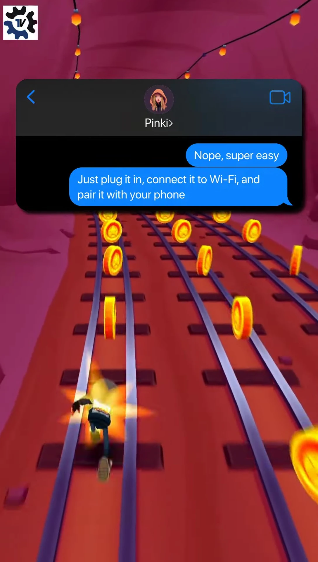 Screenshot showing the simple interface of a smartphone app to control a smart plug.