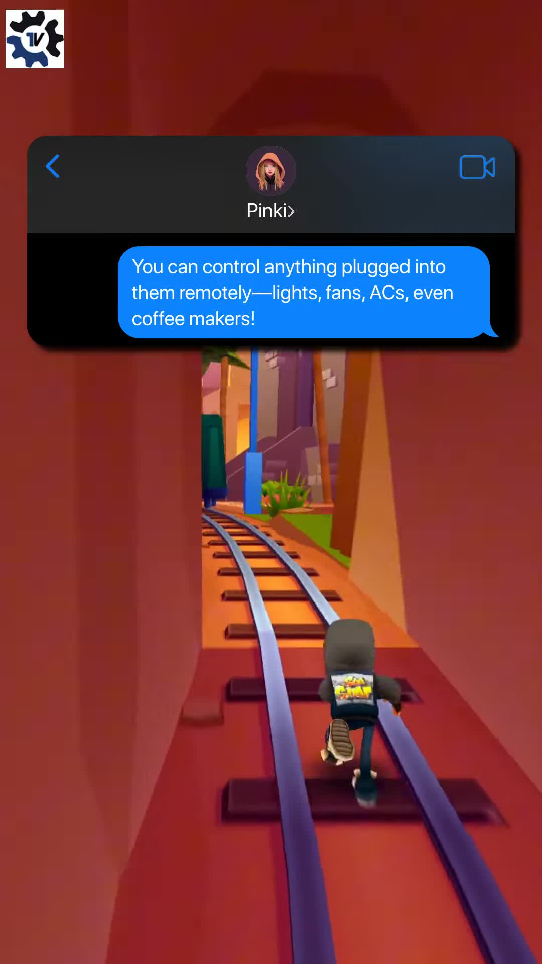 Screenshot showing a smartphone app controlling various devices connected to smart plugs.