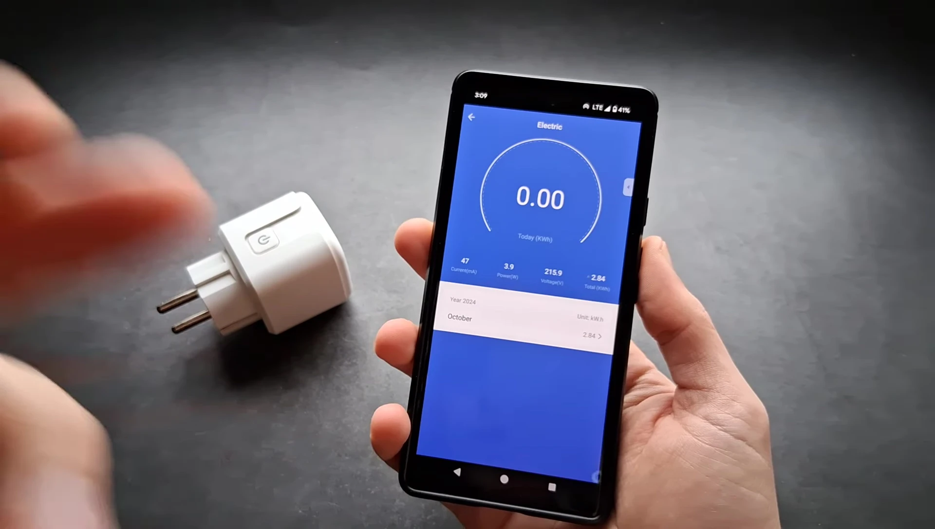 Screenshot of the app failing to register power usage of a refrigerator.