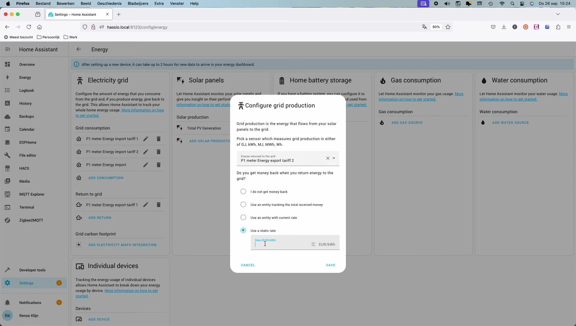 Final shot showcasing the graphs and the Home Assistant interface
