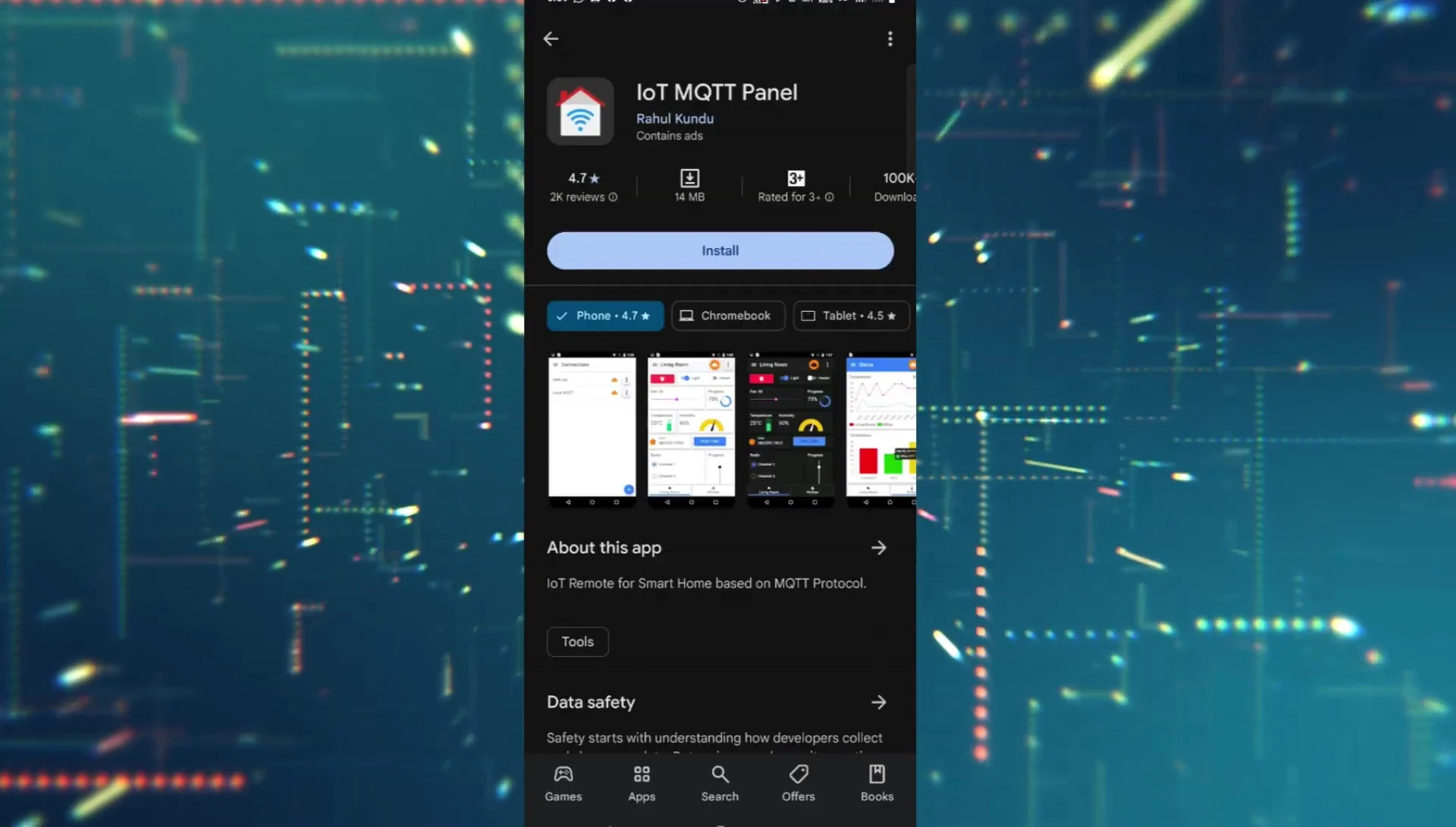Screenshot of the mobile app interface
