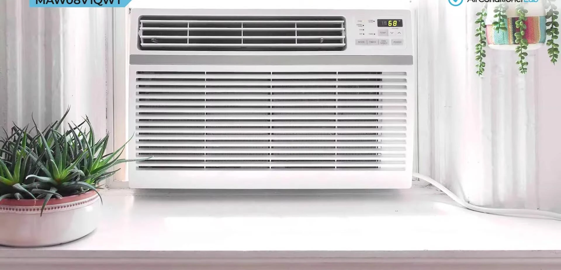 The Ma U installed in a window, highlighting the ability to open and close the window.