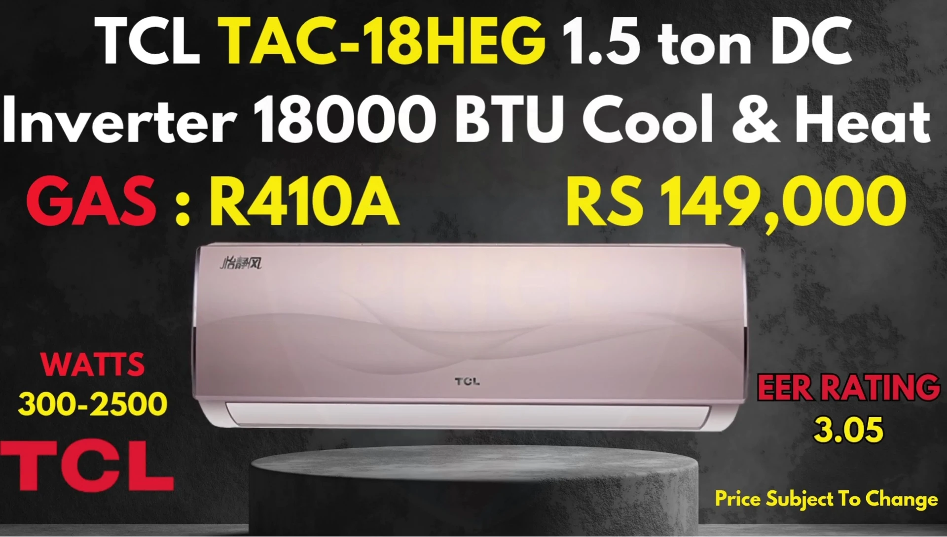 TCL 18G AC specifications