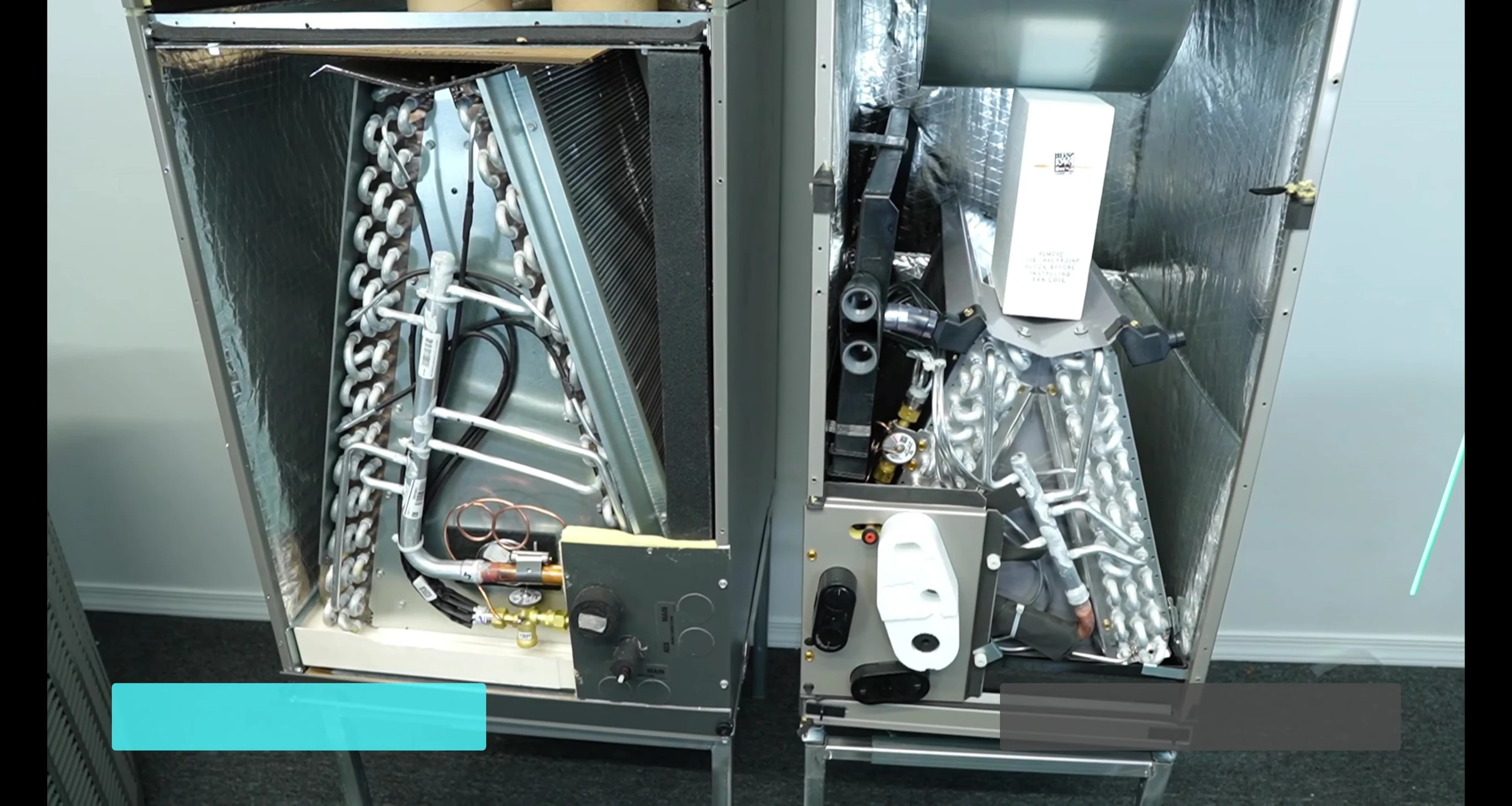 Comparison shot of evaporator coils.