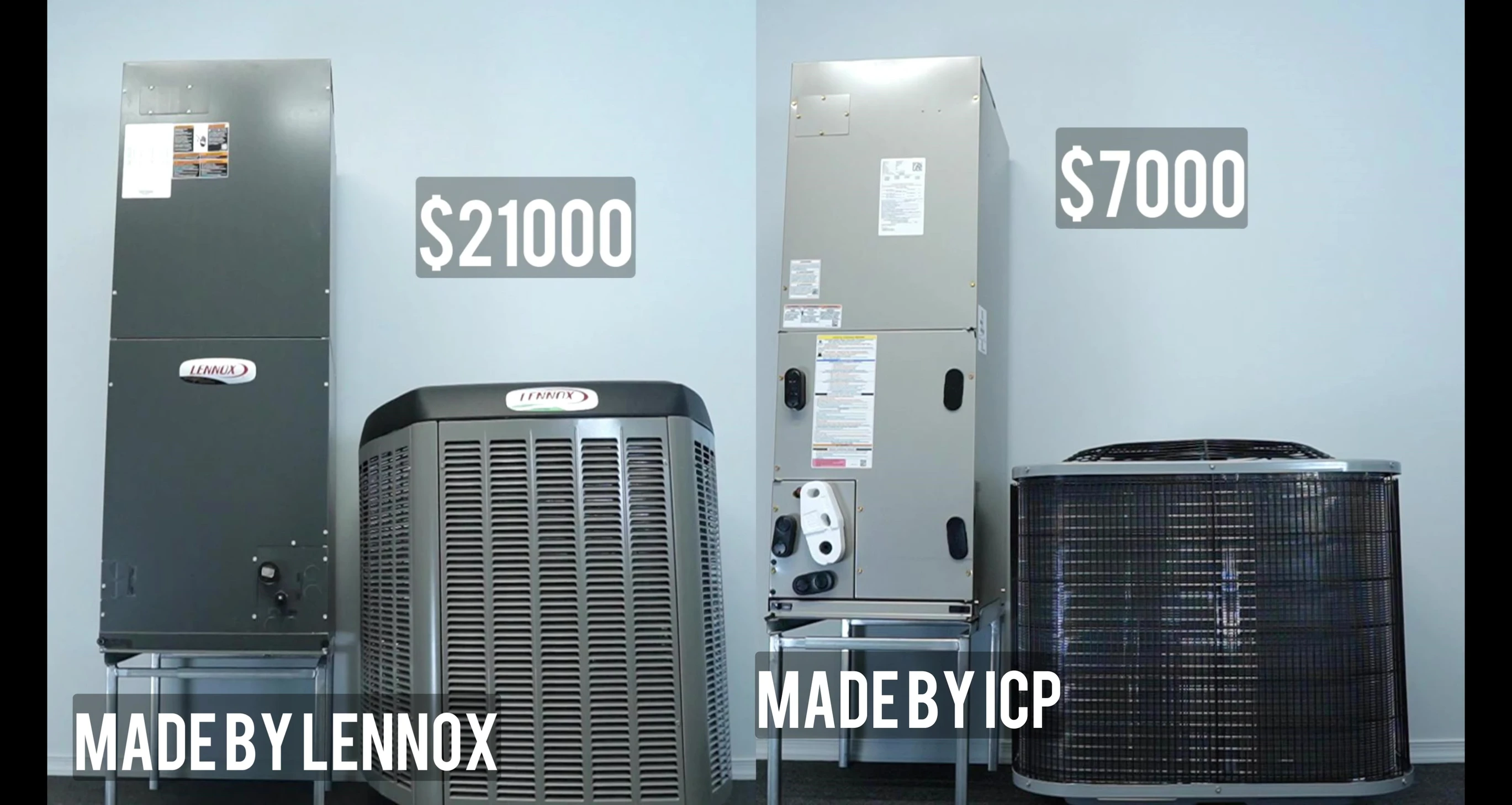 Screenshot showing the price difference between the two systems.