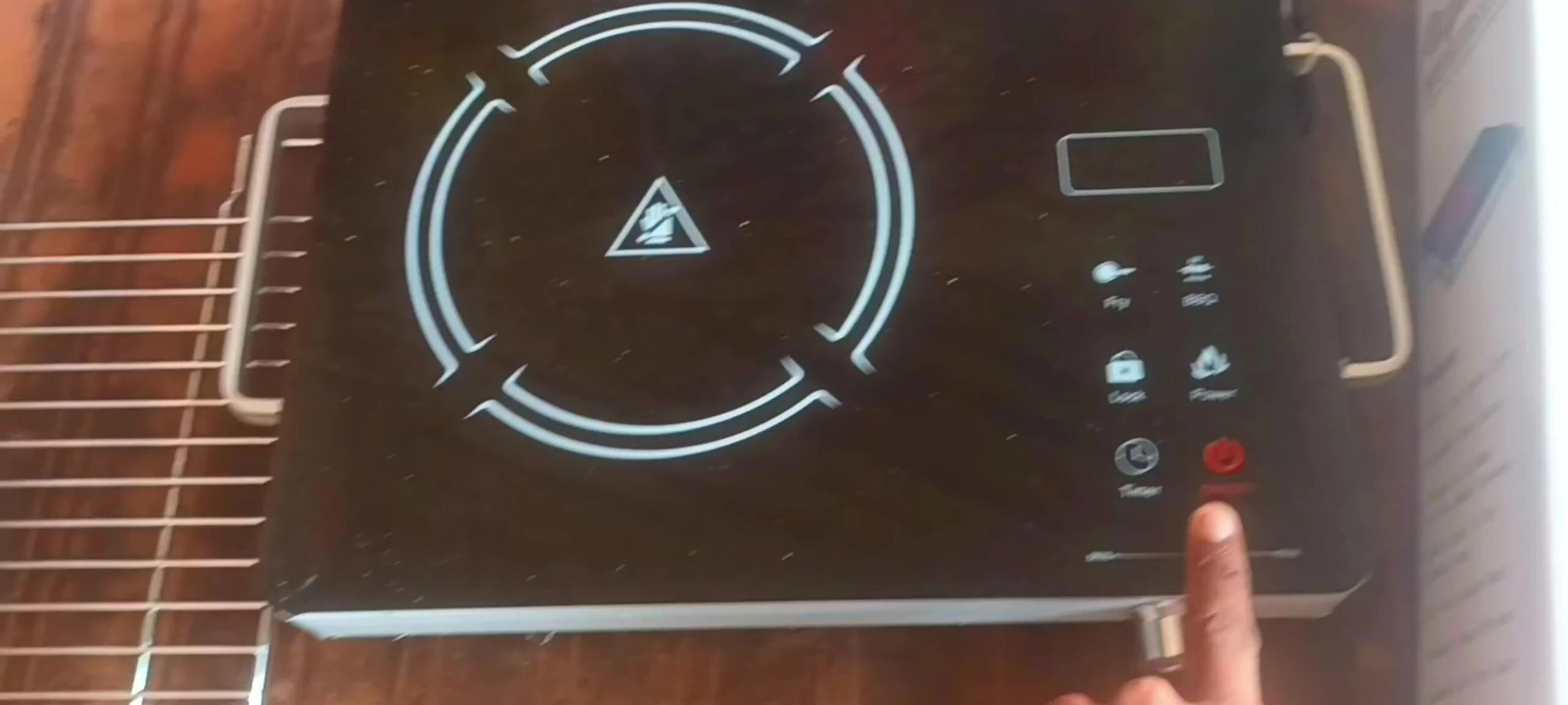 Close up of the touch screen control panel.