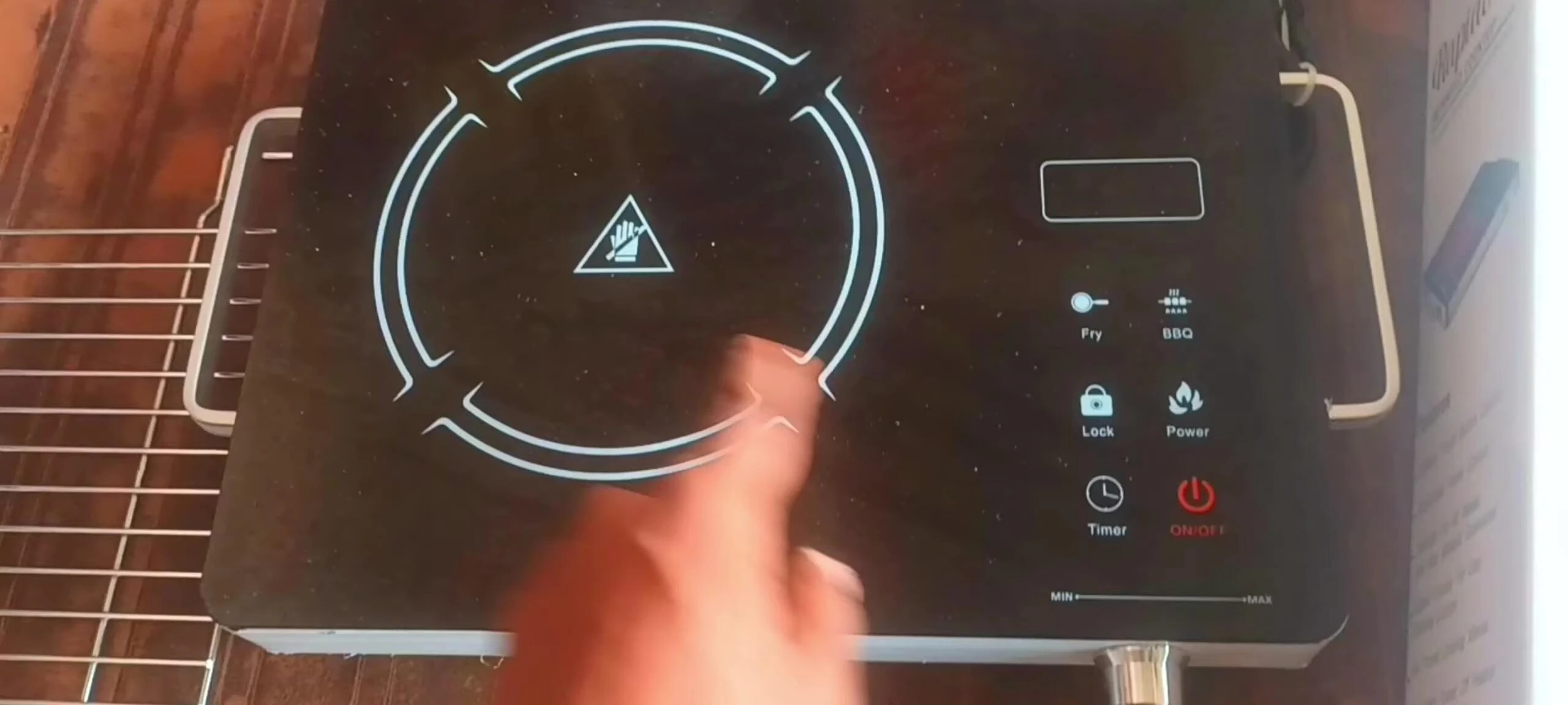 The timer function displayed on the control panel.