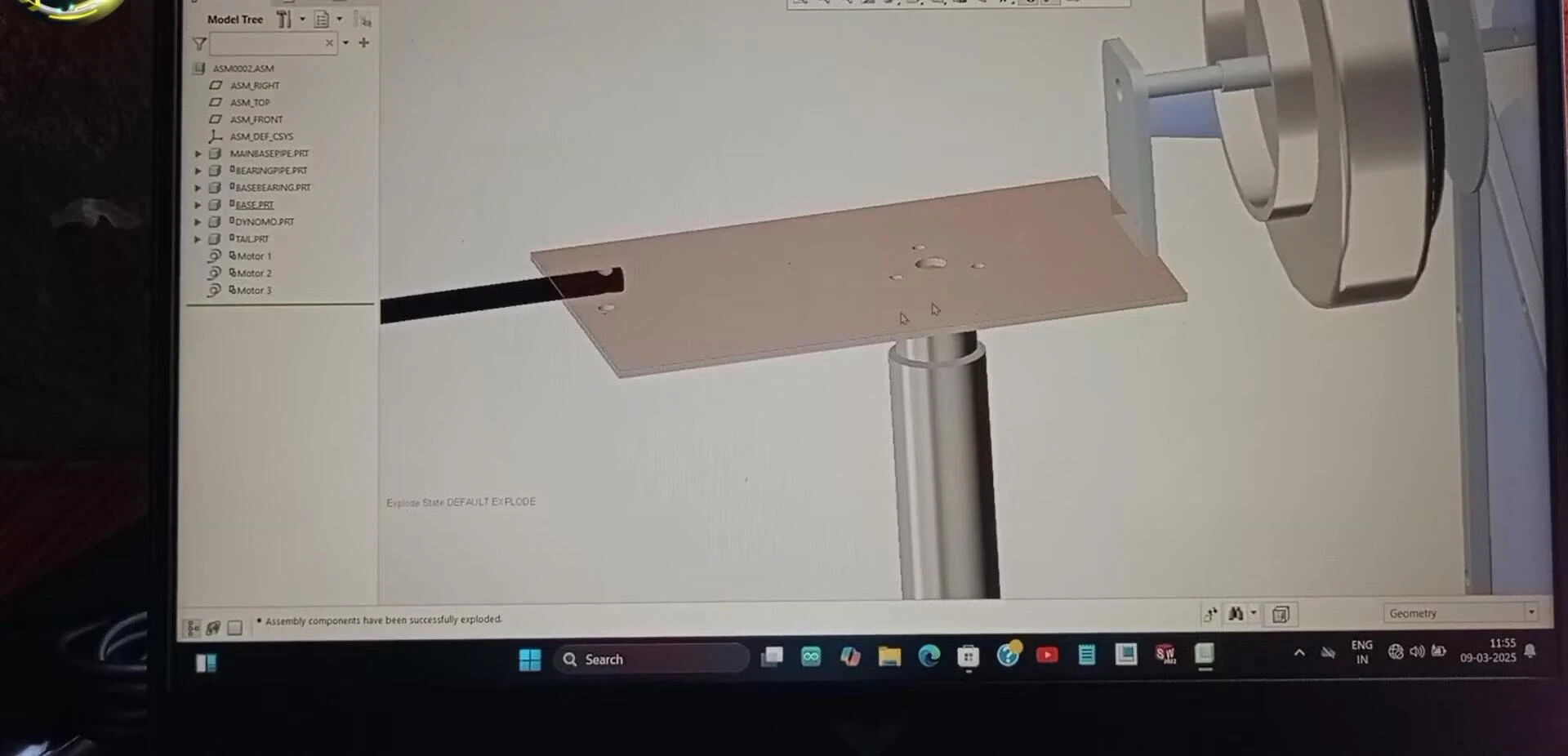 Base plate and turbine welded assembly