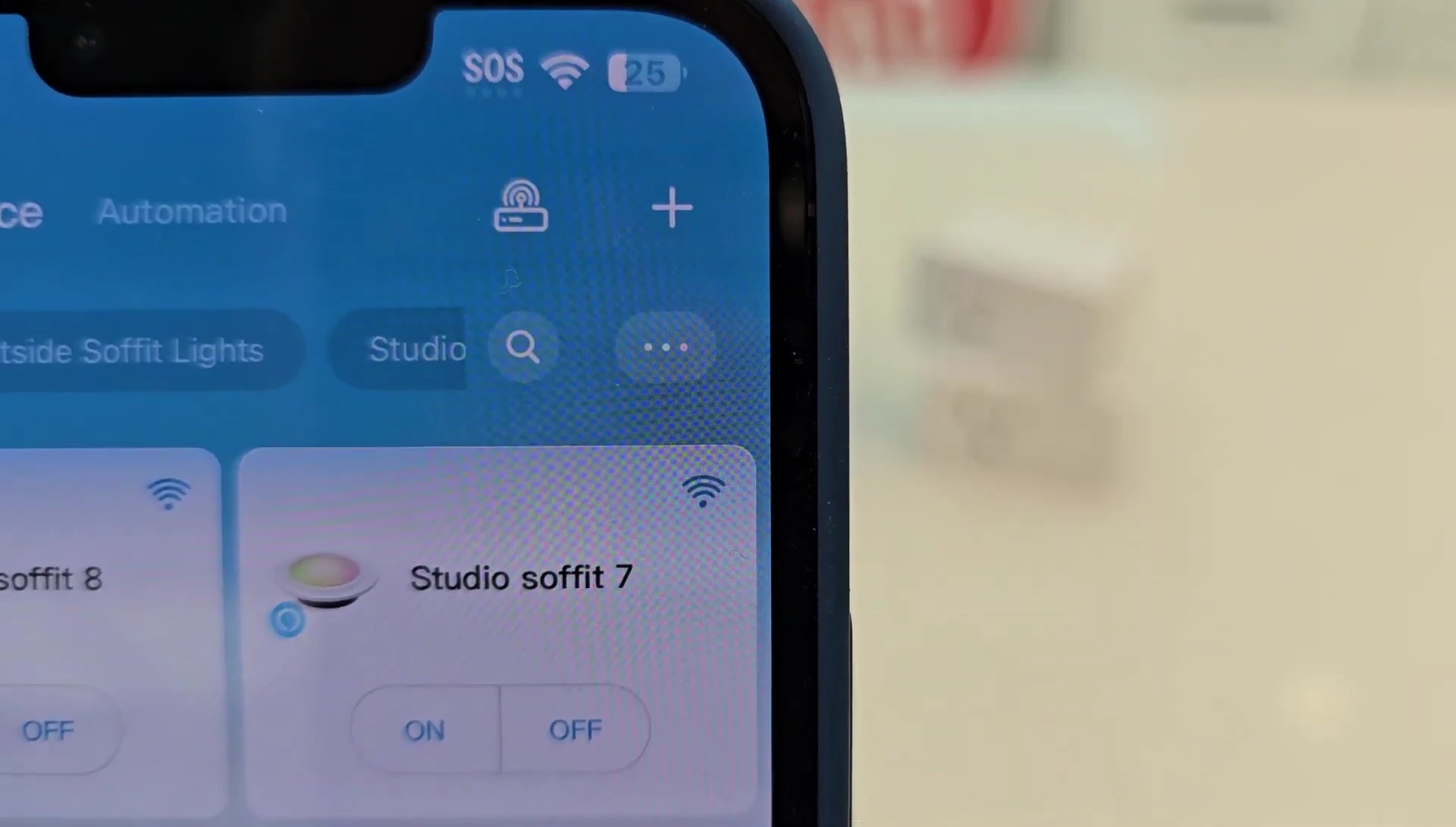 Screenshot of the Govee Home app interface showing the add device button.
