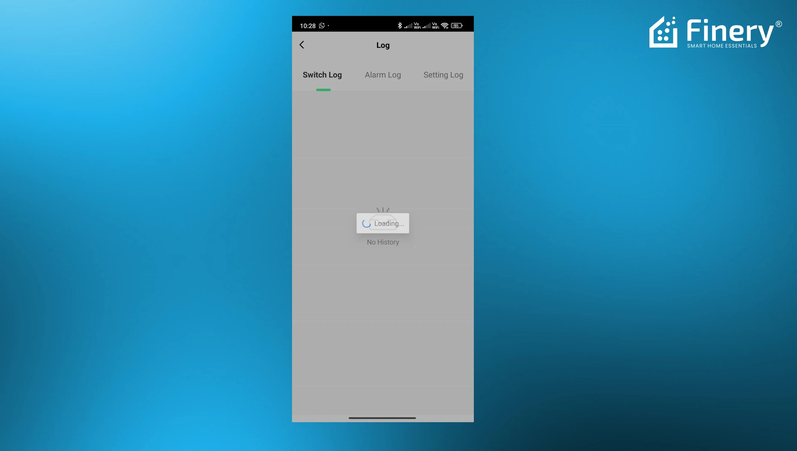 Screenshot showing the app's logs