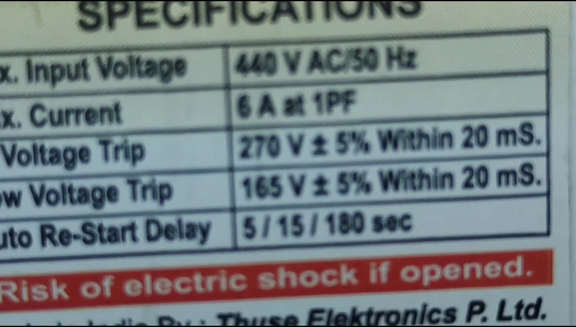 Screenshot illustrating the incompatibility with high-power appliances like geysers.