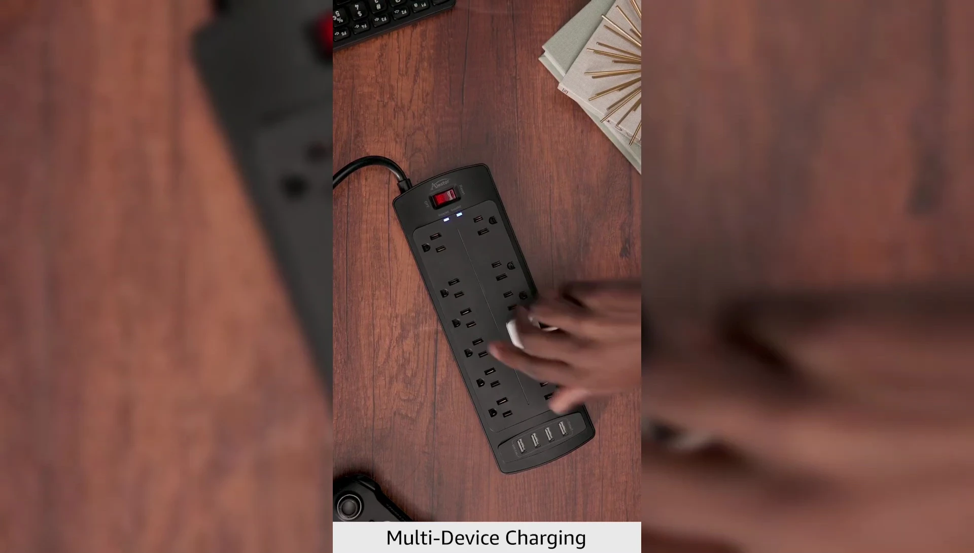 The long power cord of the AISTORE surge protector