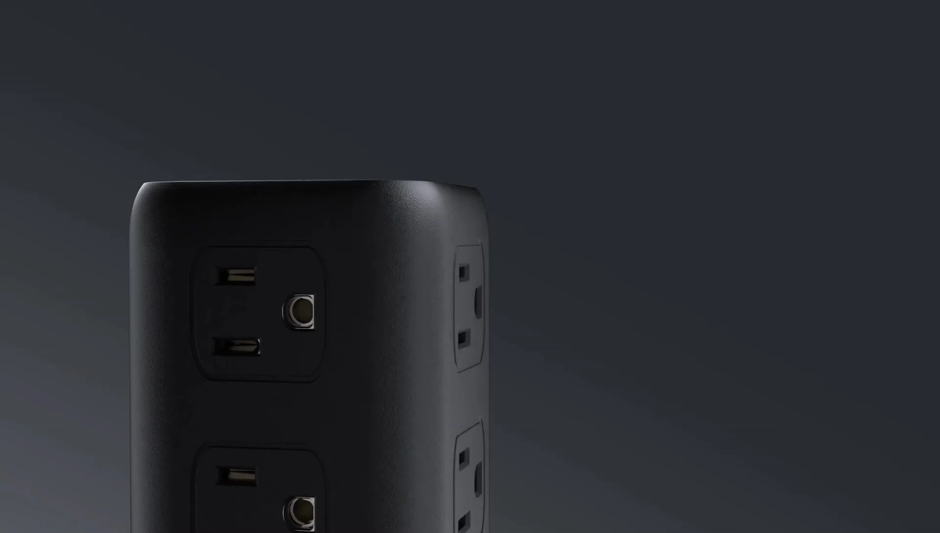 Close up of the tower design and easy access to plugs