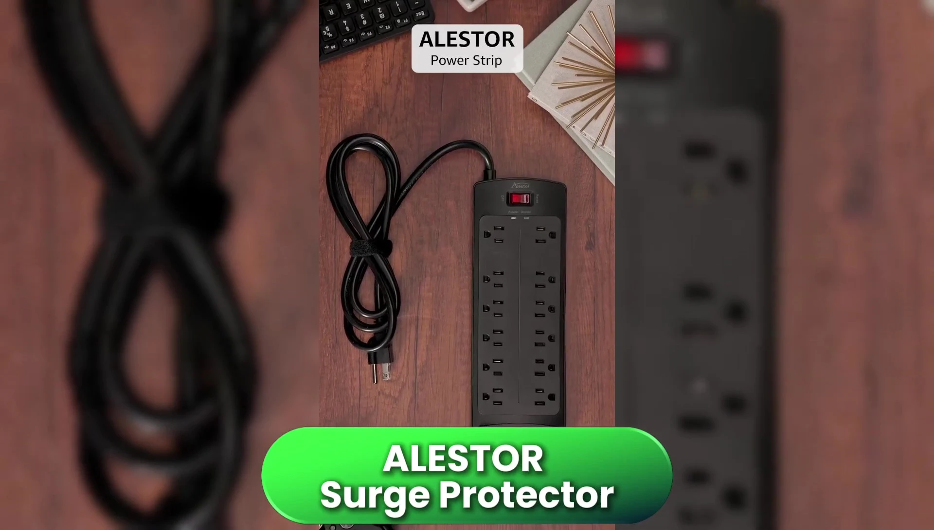 AISTORE surge protector showcasing its numerous outlets