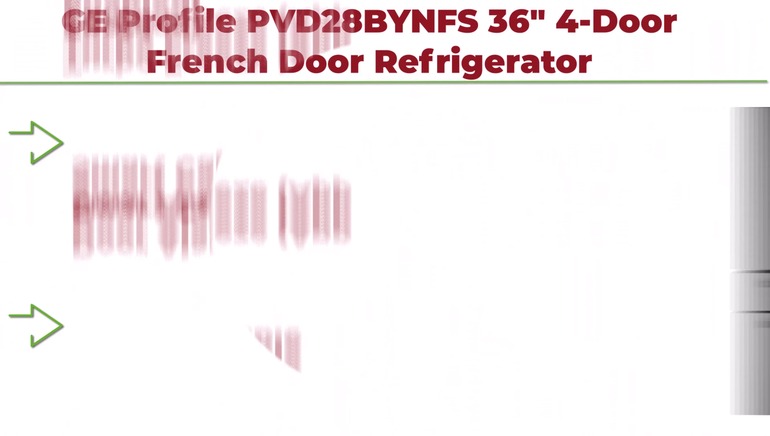 GE Profile PVD28BYFS36 four-door French door refrigerator