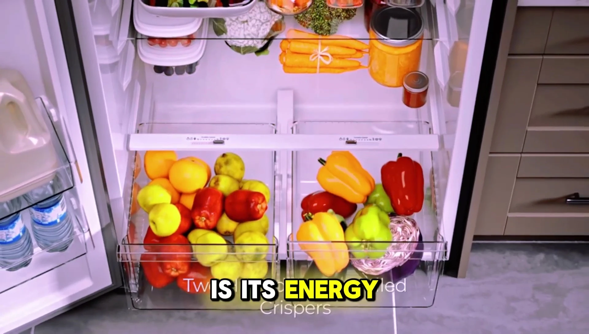 Close-up of the interior lighting highlighting the energy efficiency.