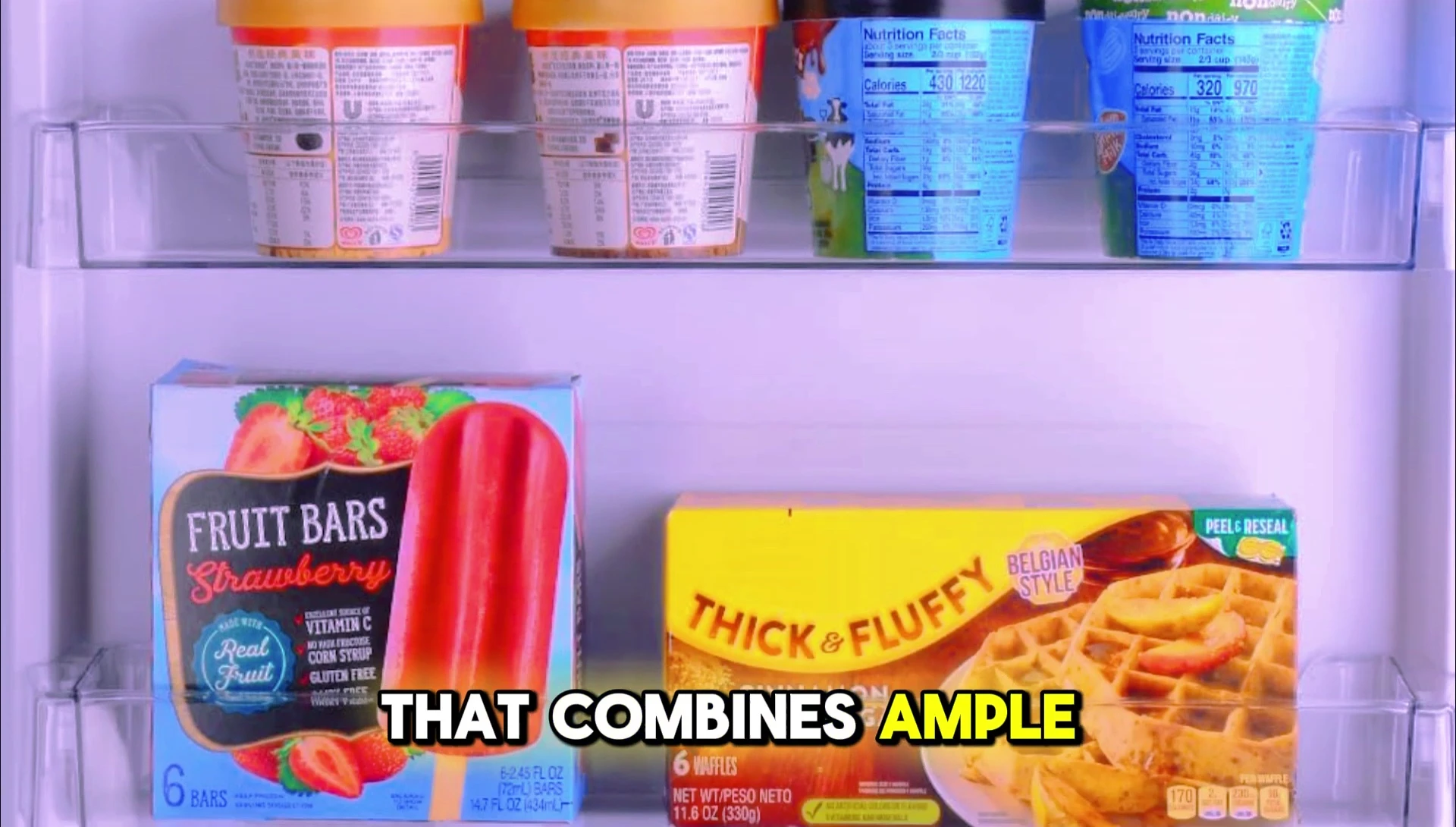 Overall shot of the refrigerator highlighting its features.