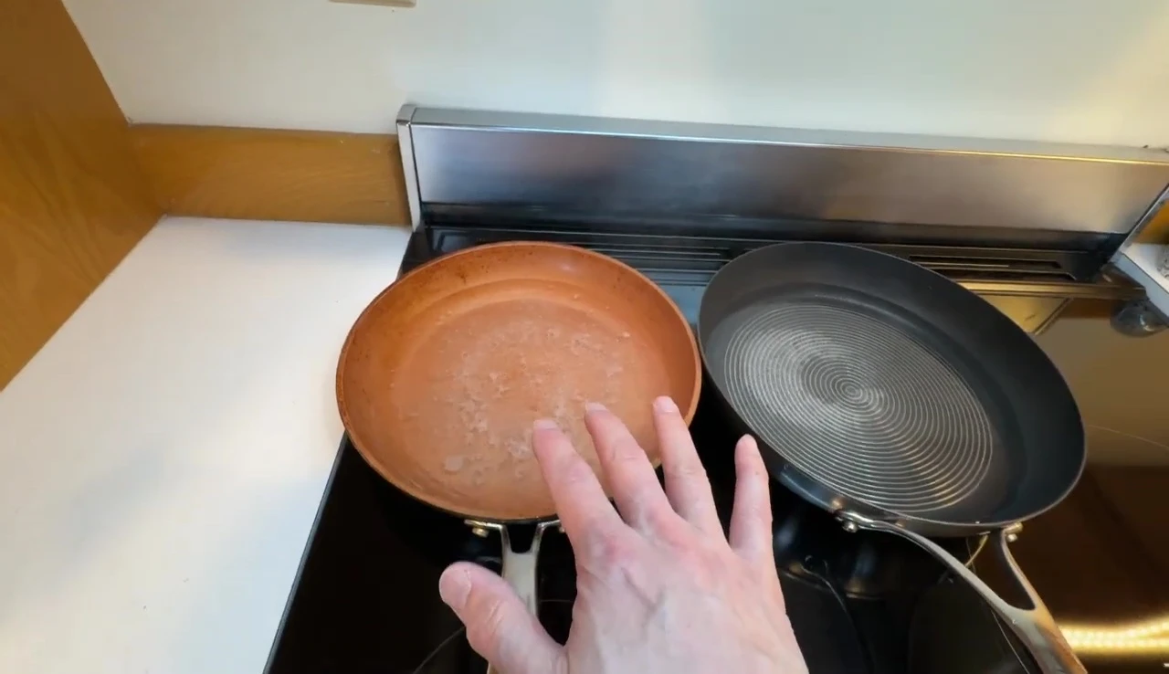 Close-up of the boiling water on the induction stovetop, showcasing the speed.