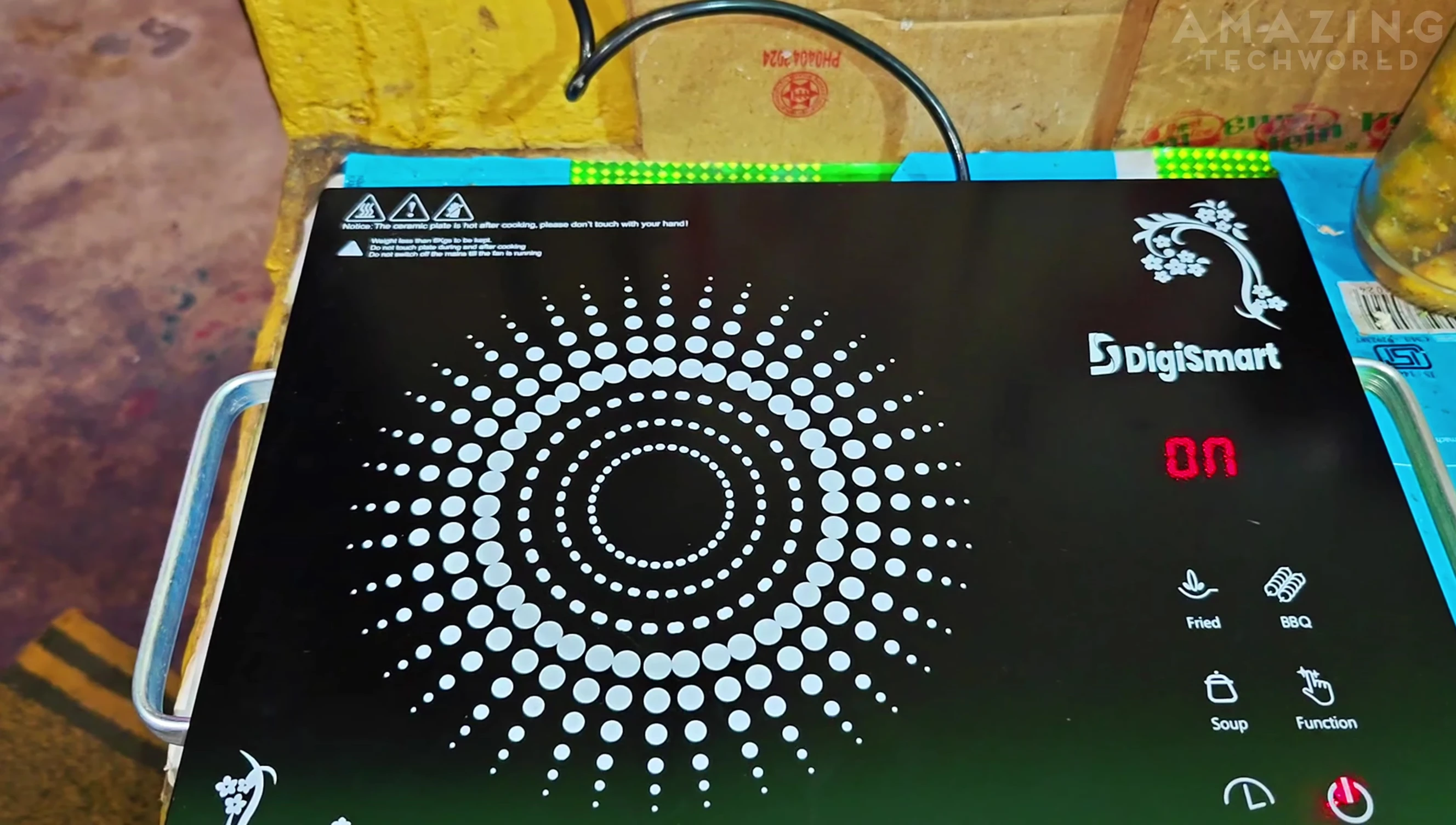 Cooktop in use