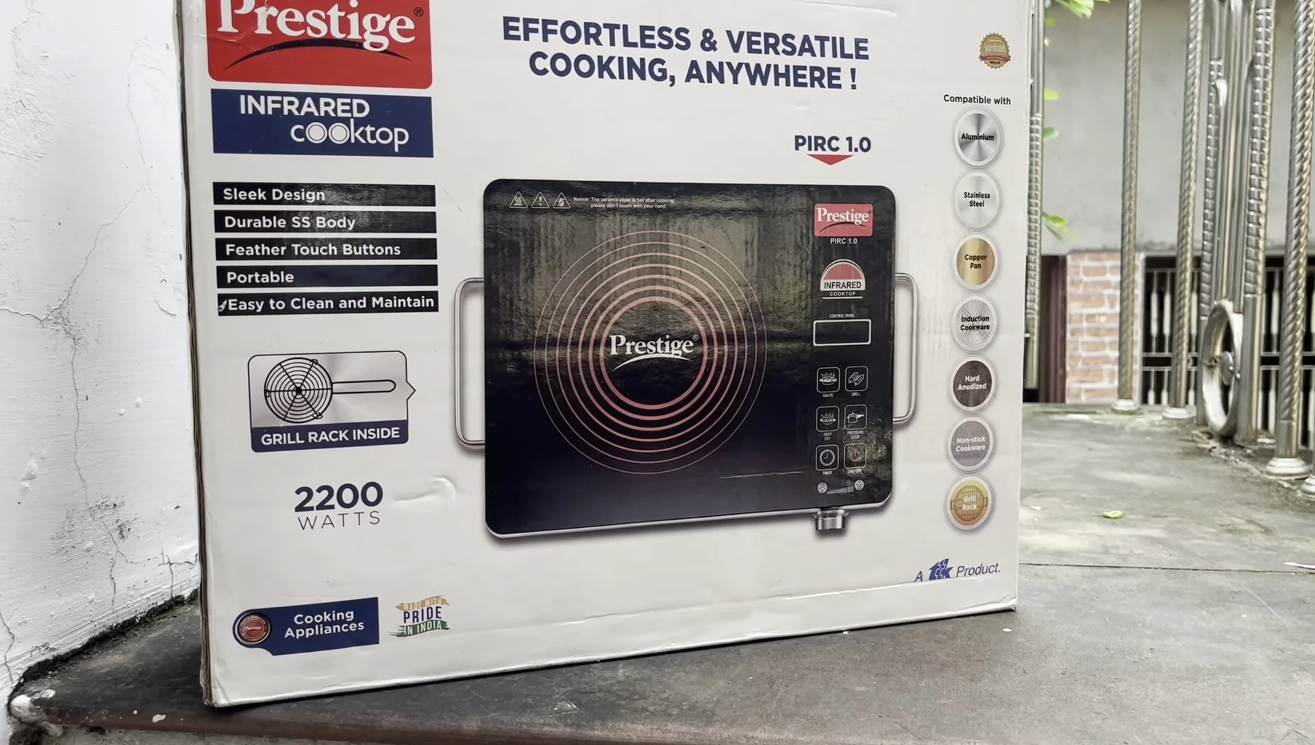 Prestige Infrared Cooktop packaging