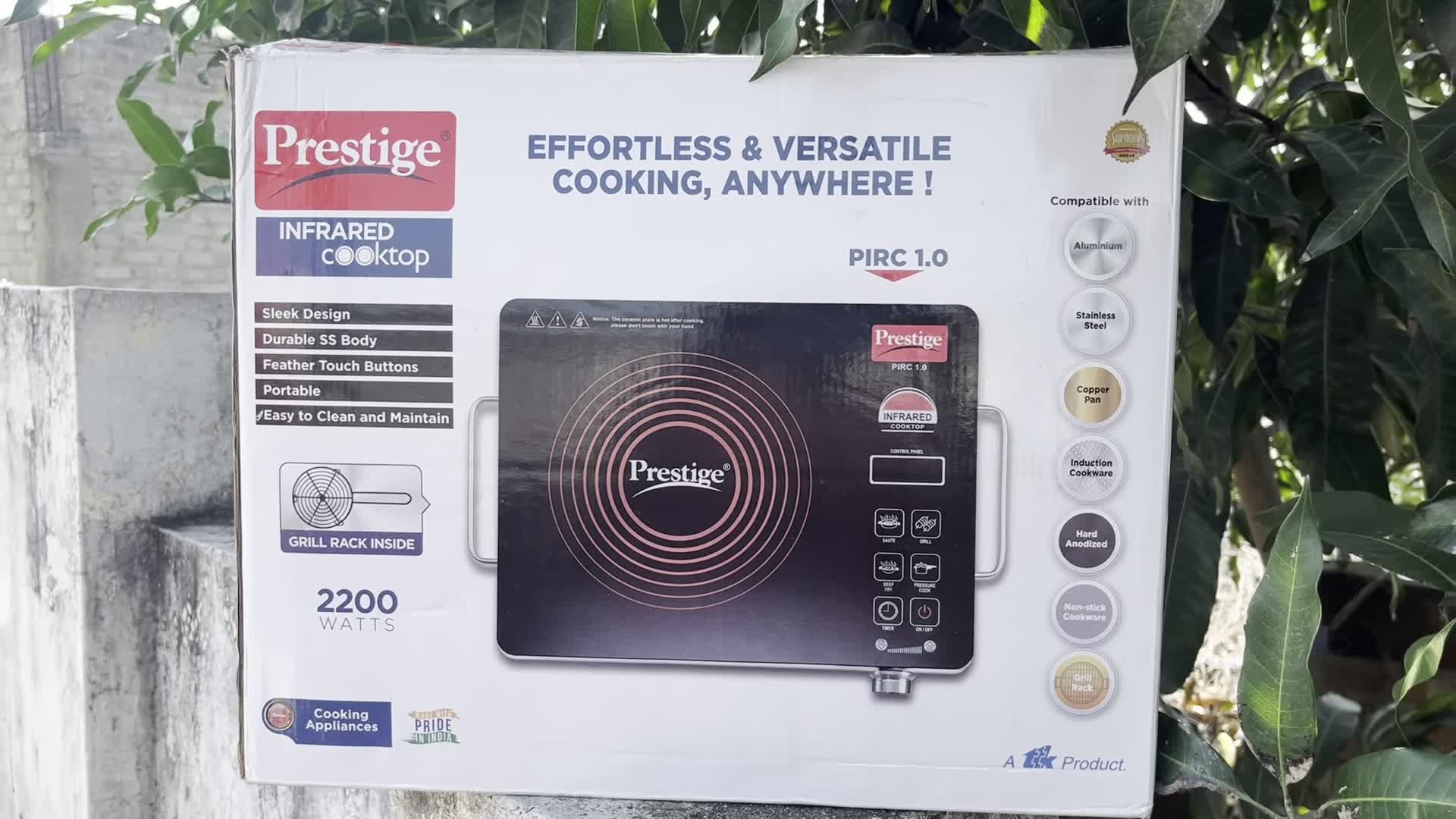 Close-up of the text mentioning induction cooktops