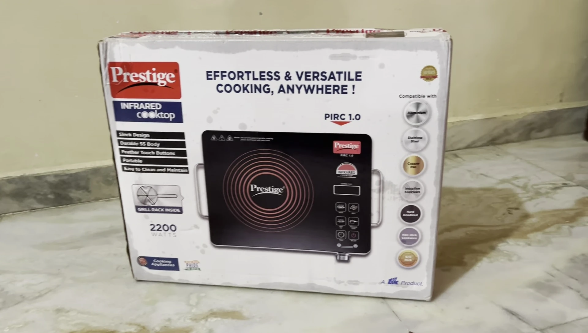 Prestige Infrared Cooktop packaging