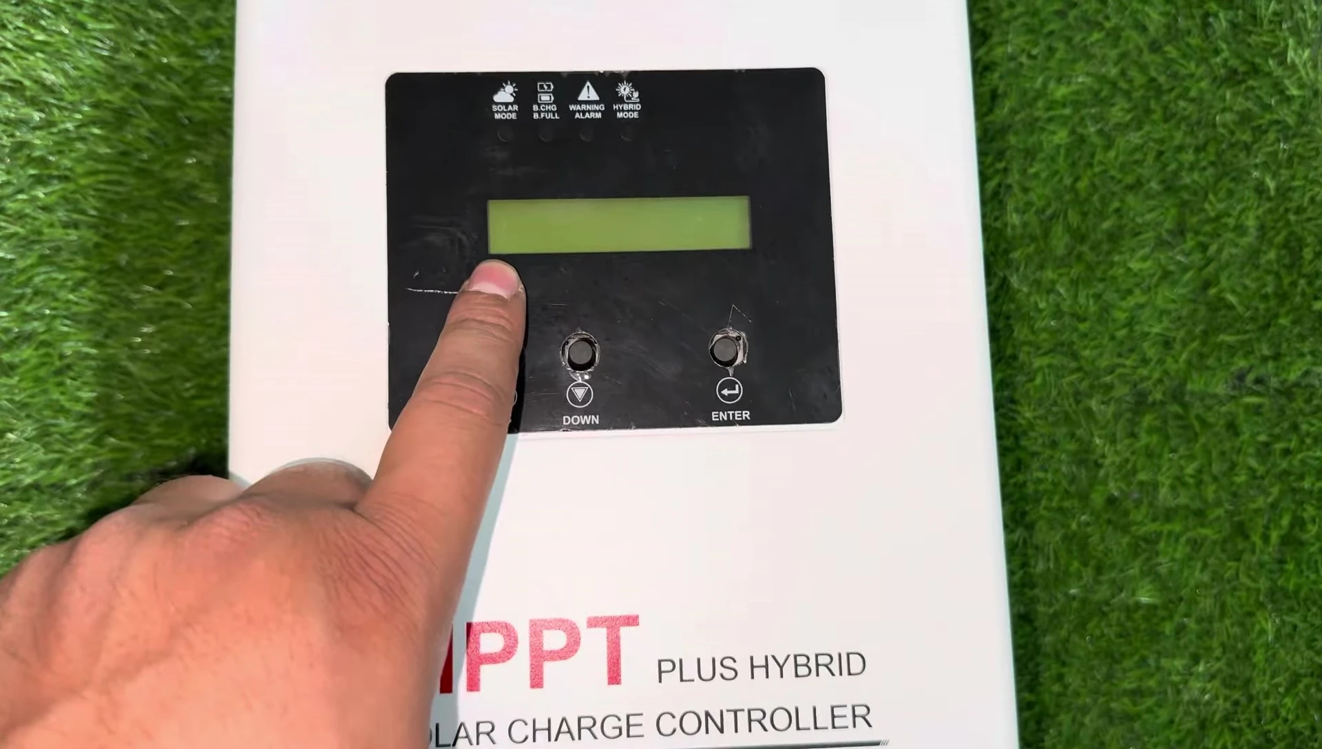 Controller's front panel with buttons and display