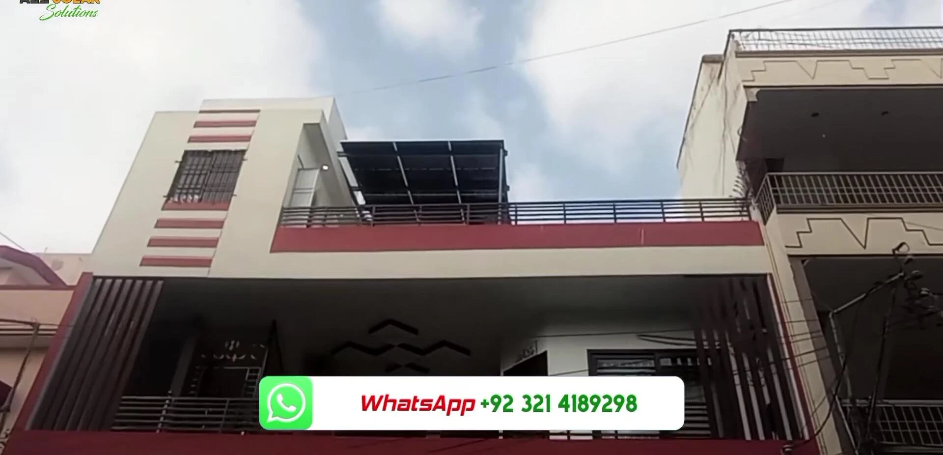 Completed structure of 9 solar panels