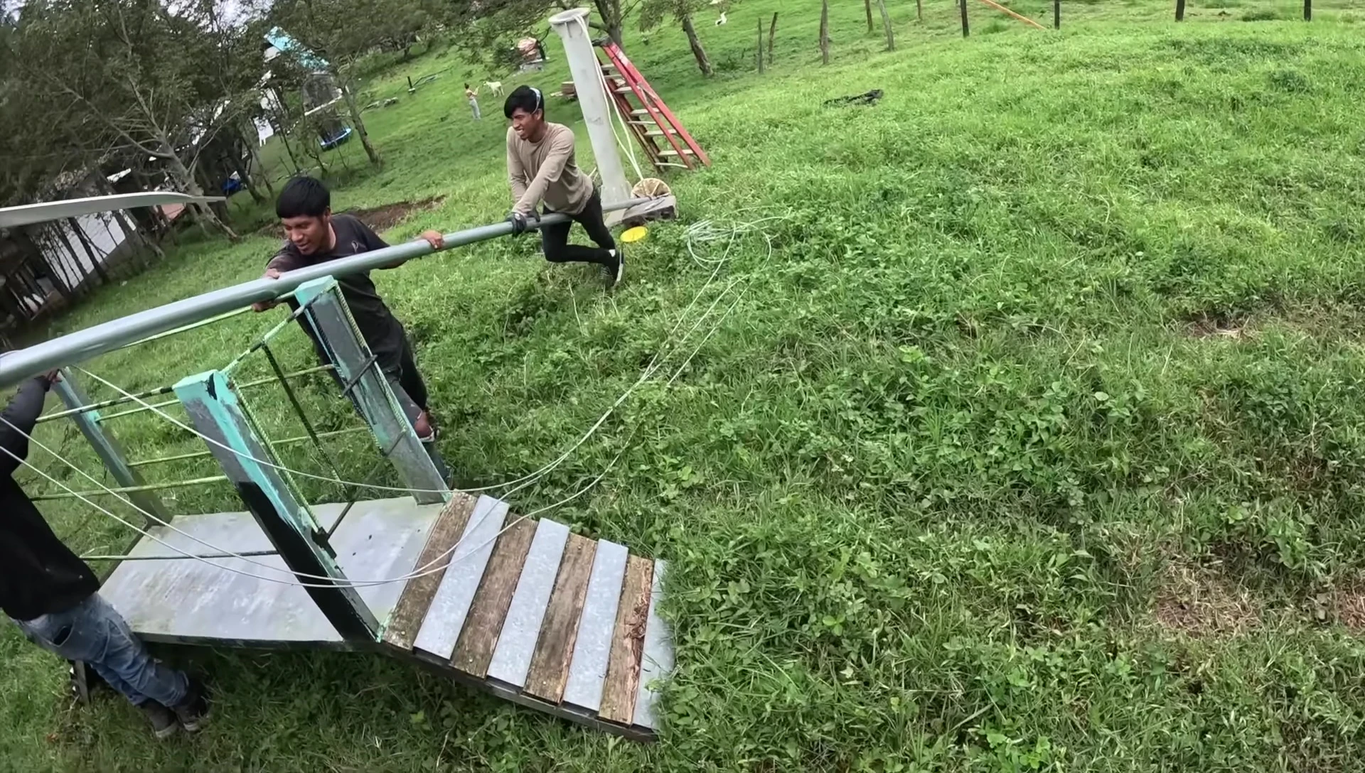 Discussing the use of a skid steer