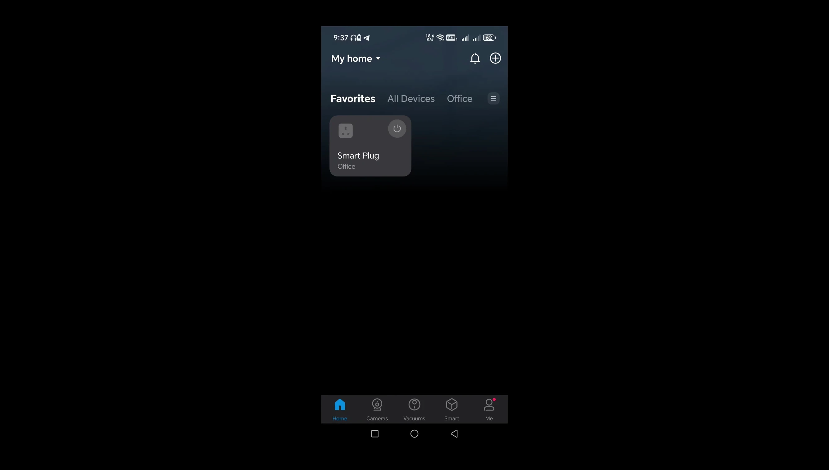App-based on/off control of the smart plug