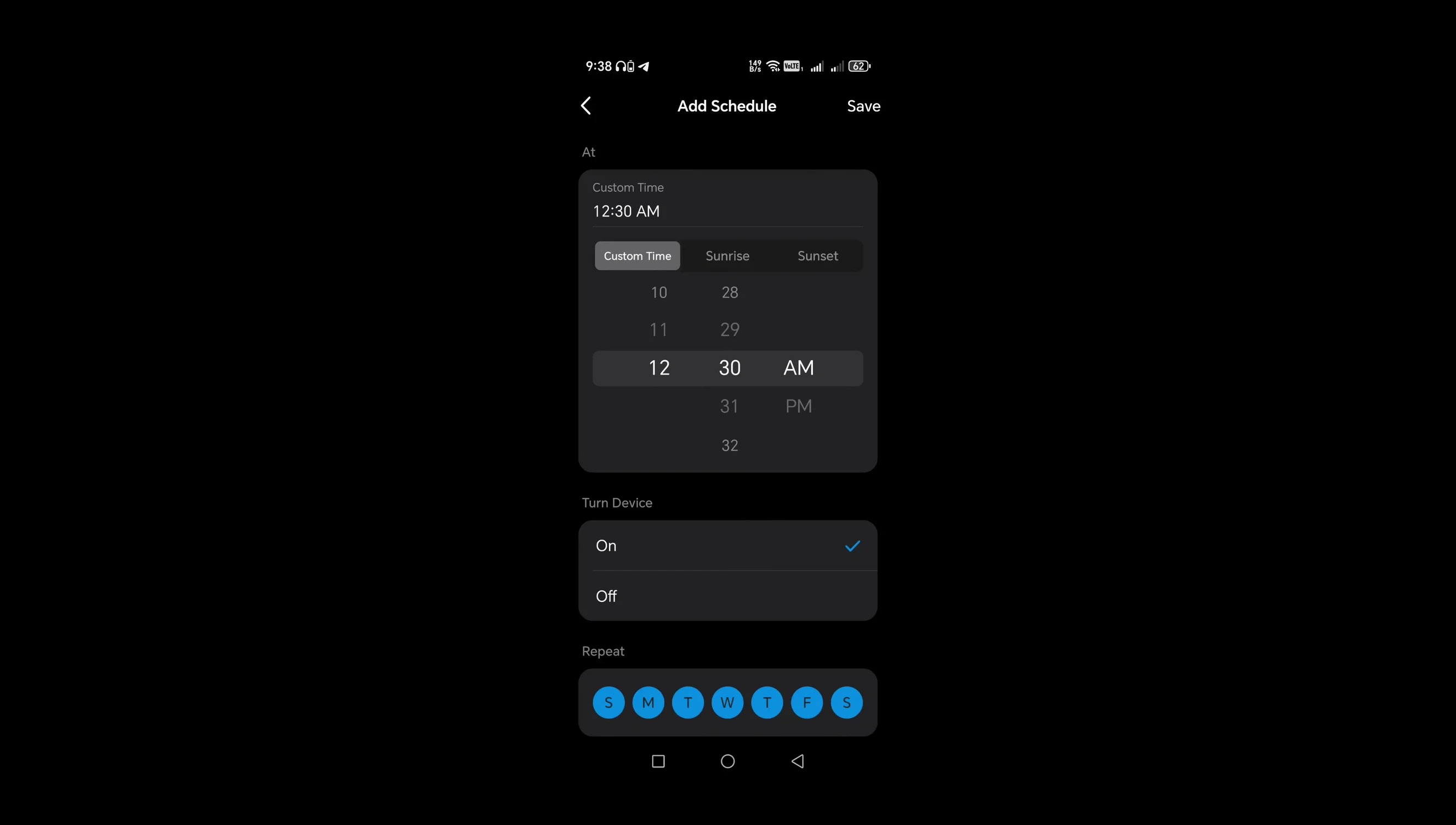 Demonstration of scheduling options