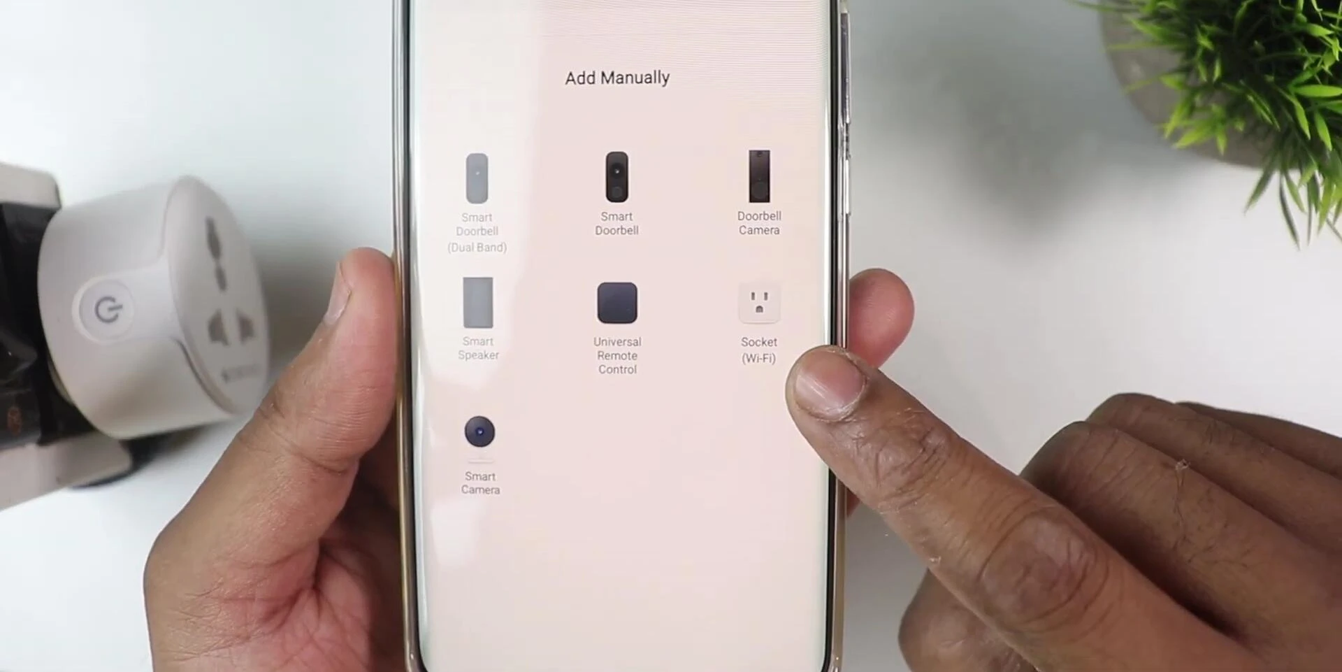 App screen showing the device selection during setup.