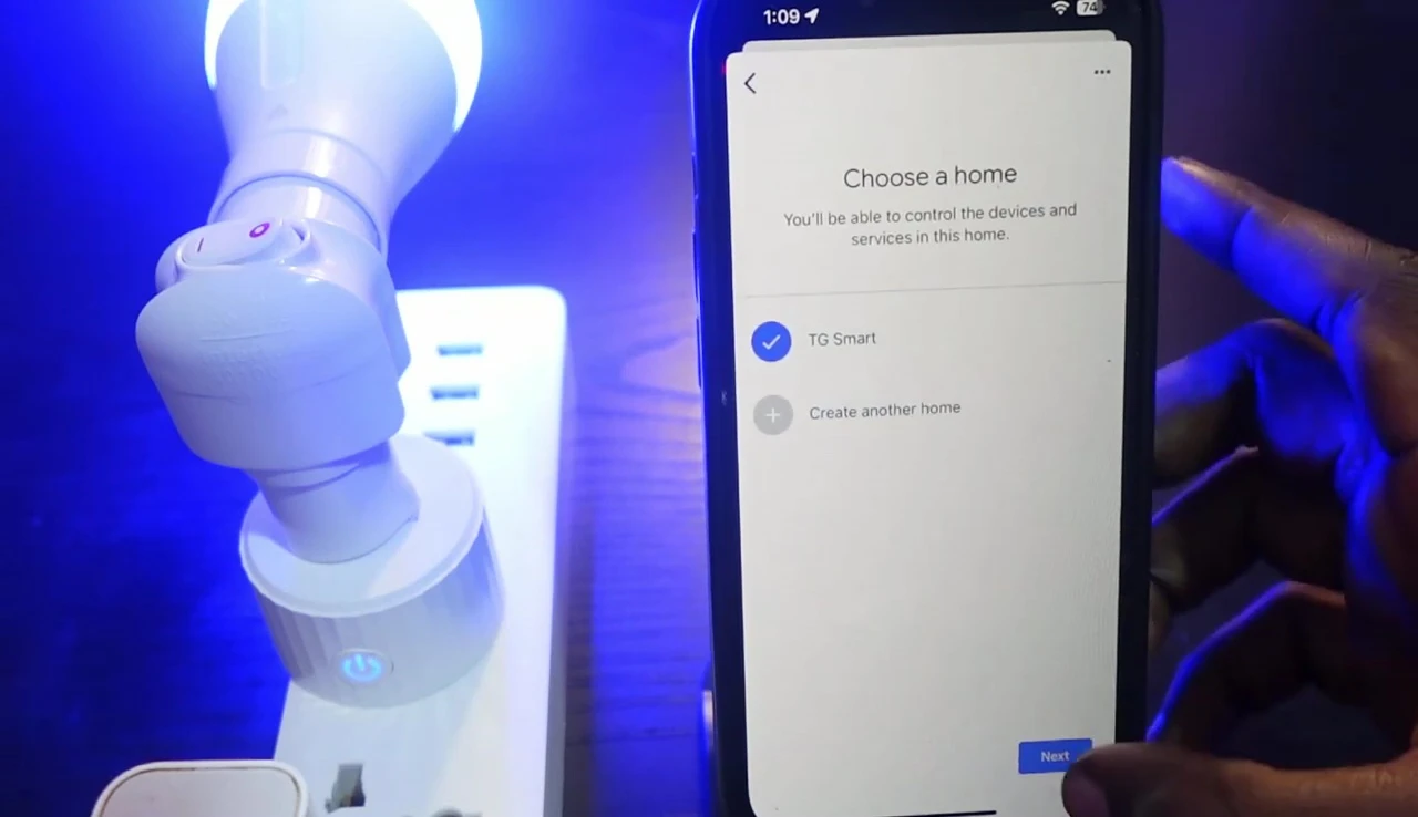 Selecting room in Google Home app