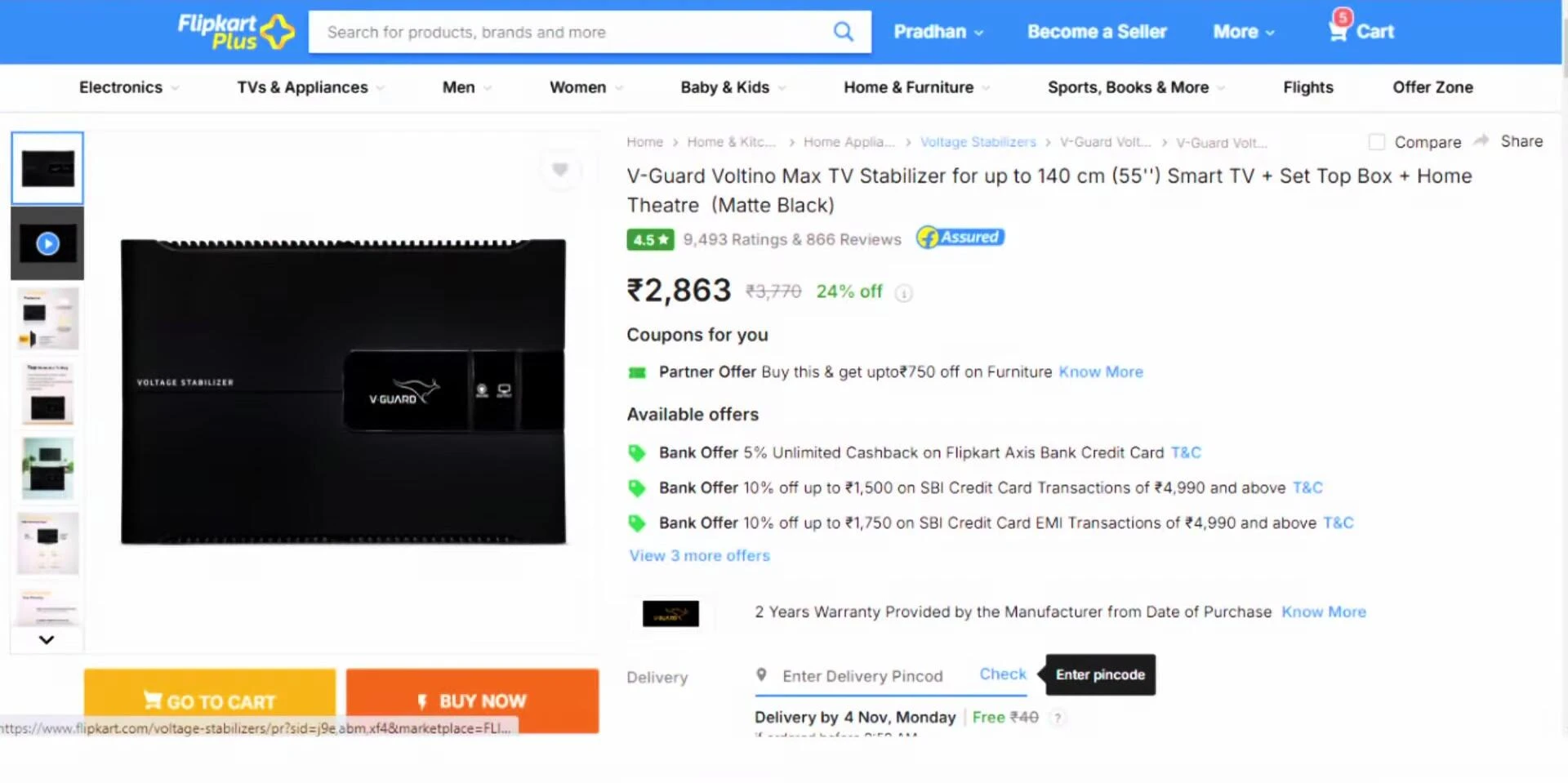 Price of V-Guard Ton Max
