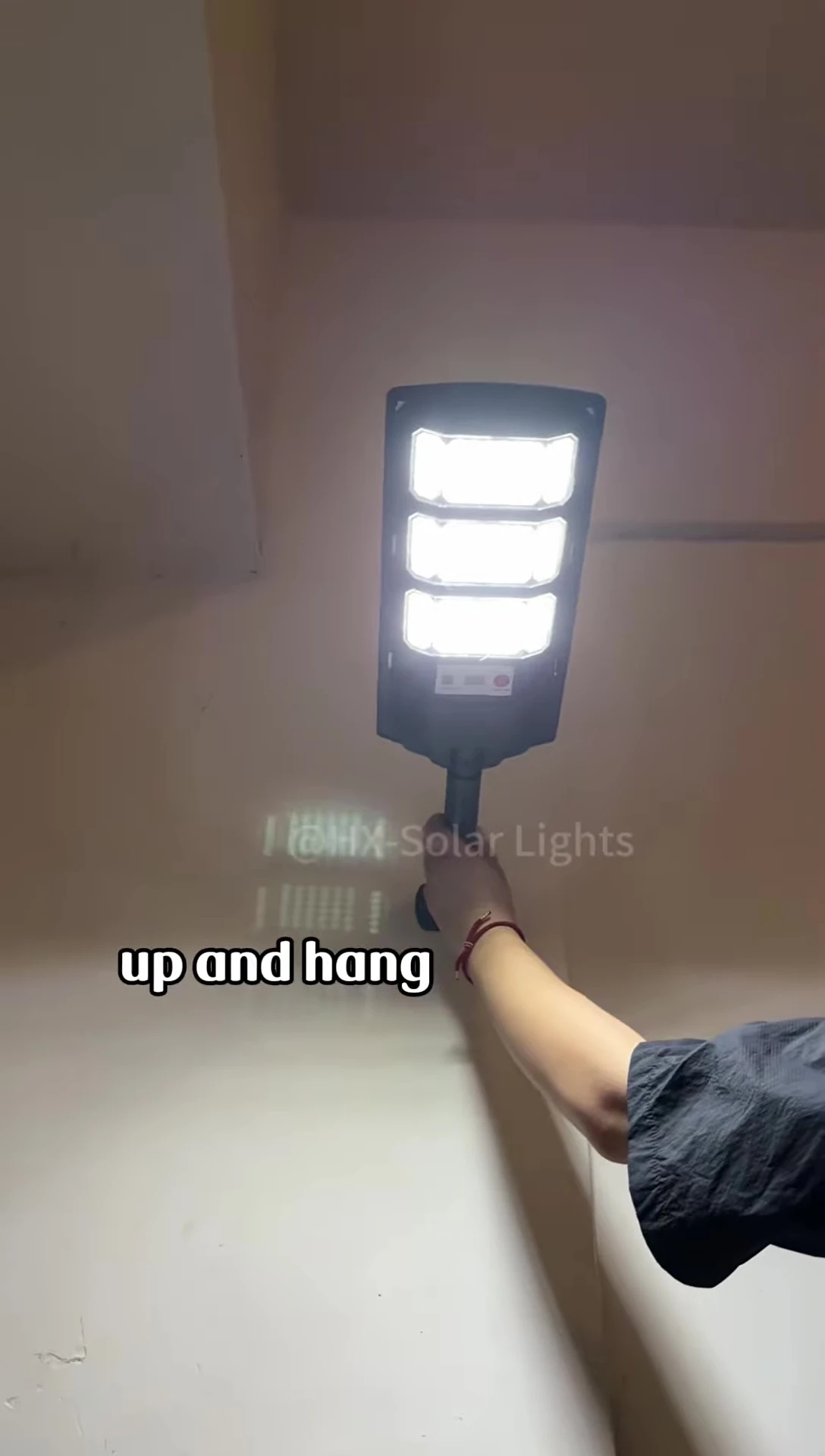 The solar street light mounted on the bracket