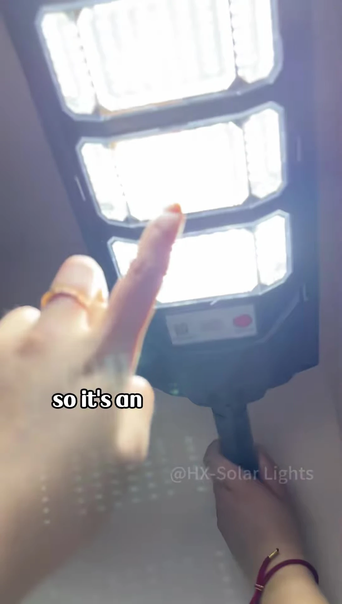 The solar street light showing the SOS mode