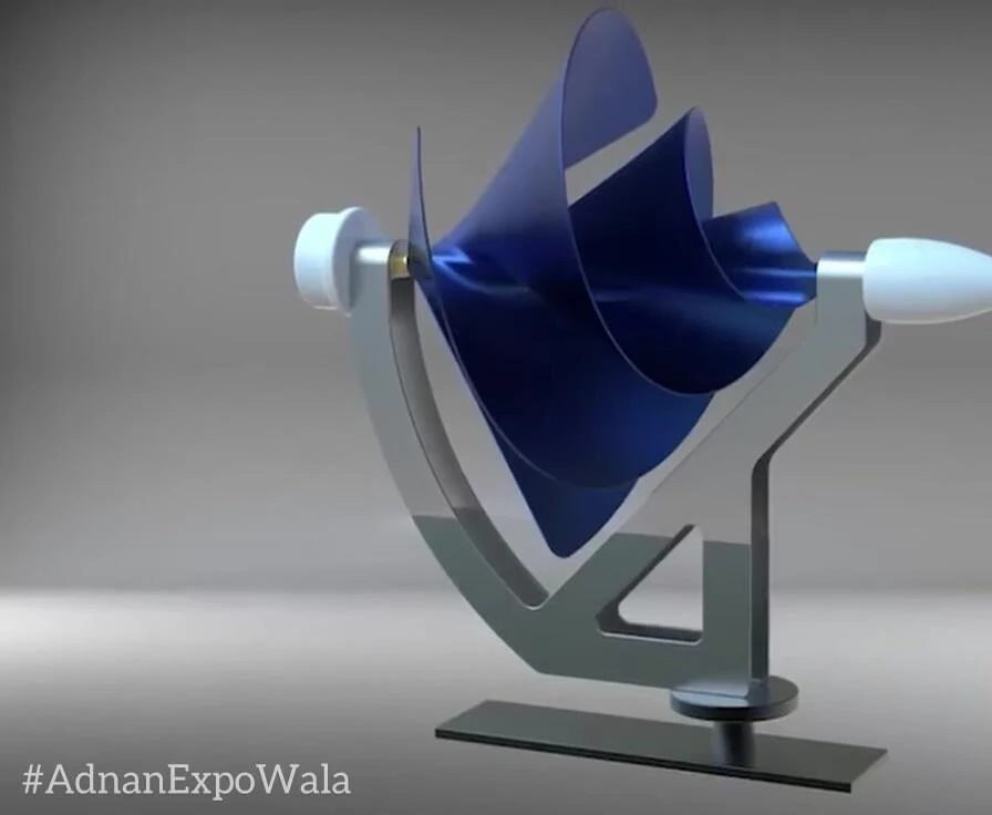 The turbine demonstrating its self-orienting capability.