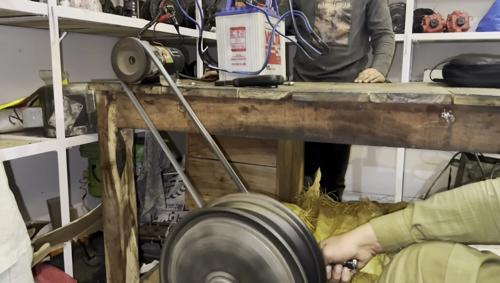 The 12-volt motor installed in the system