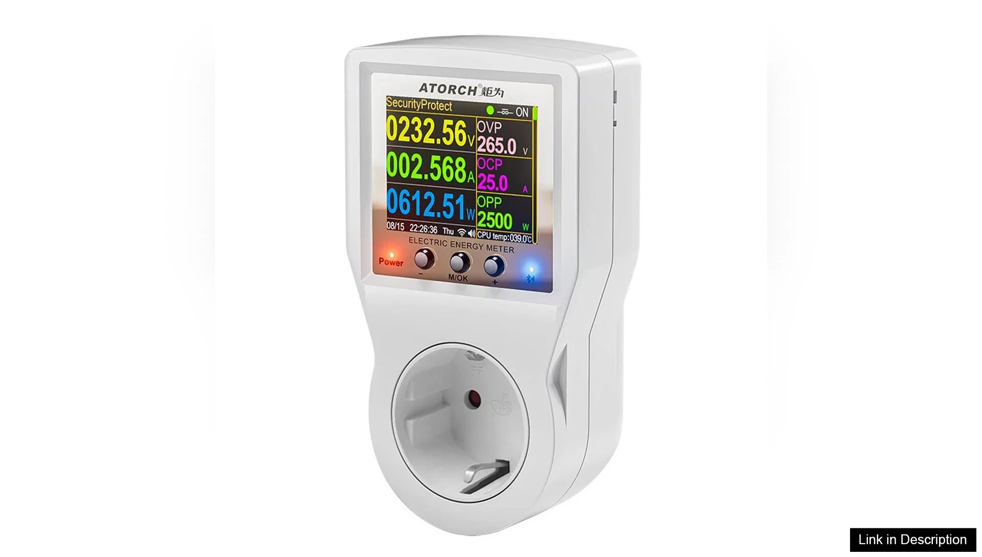 Shot demonstrating the compact size of the socket and its placement in a standard outlet.