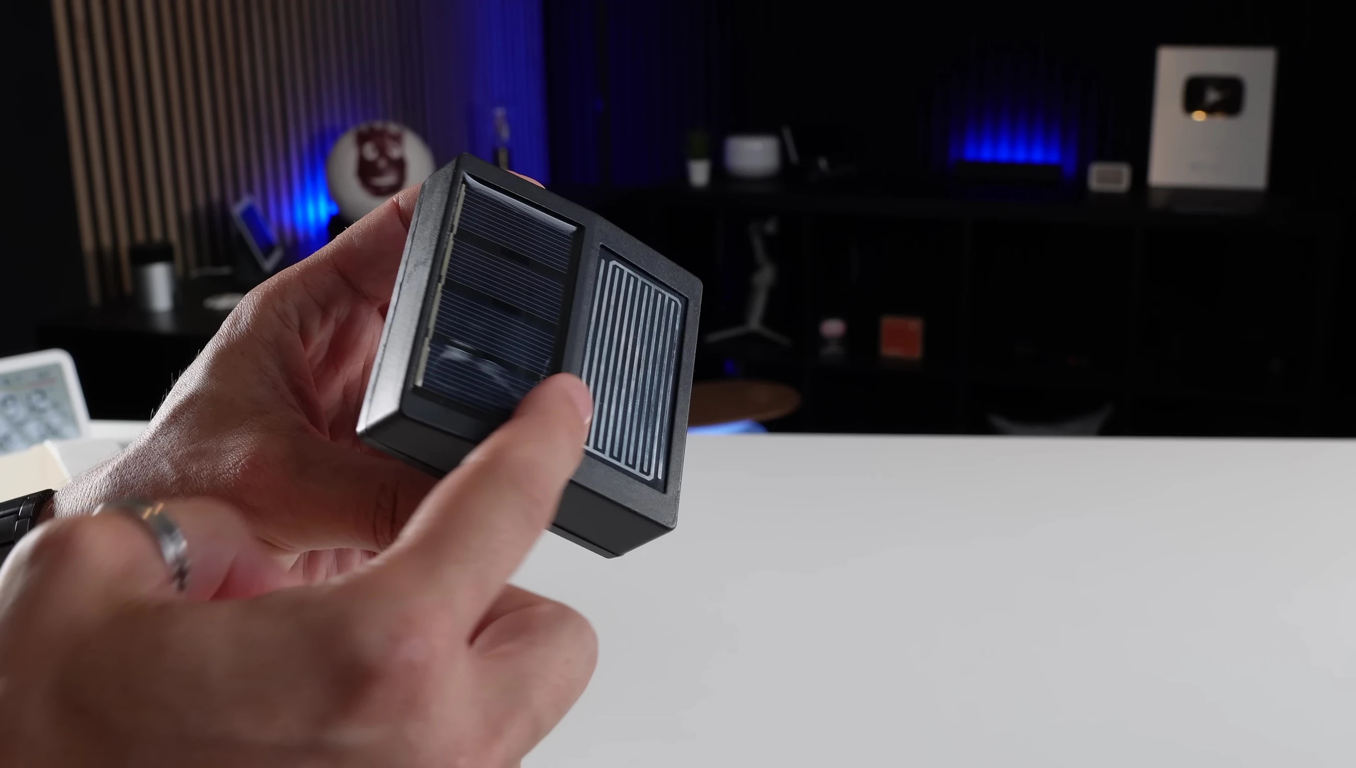 The rain sensor showing the solar panel
